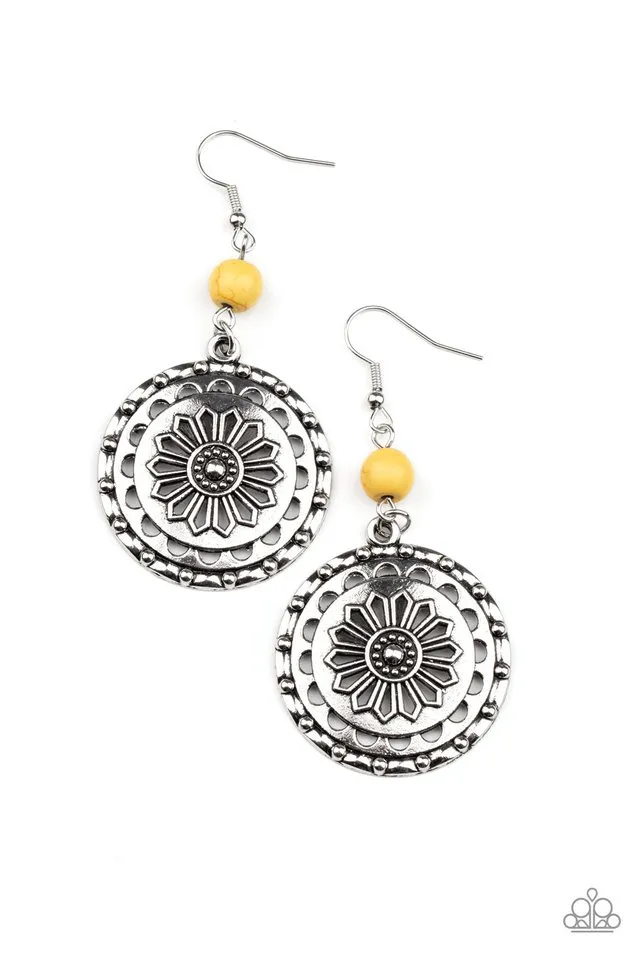 Paparazzi Earring ~ Flowering Frontiers  - Yellow