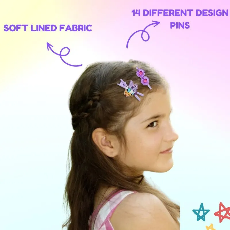 Pastel Mini Hair Ties , Unicorn Rainbow Flower Butterfly Hair Clip Pins (Pack of 2, Multicolor)