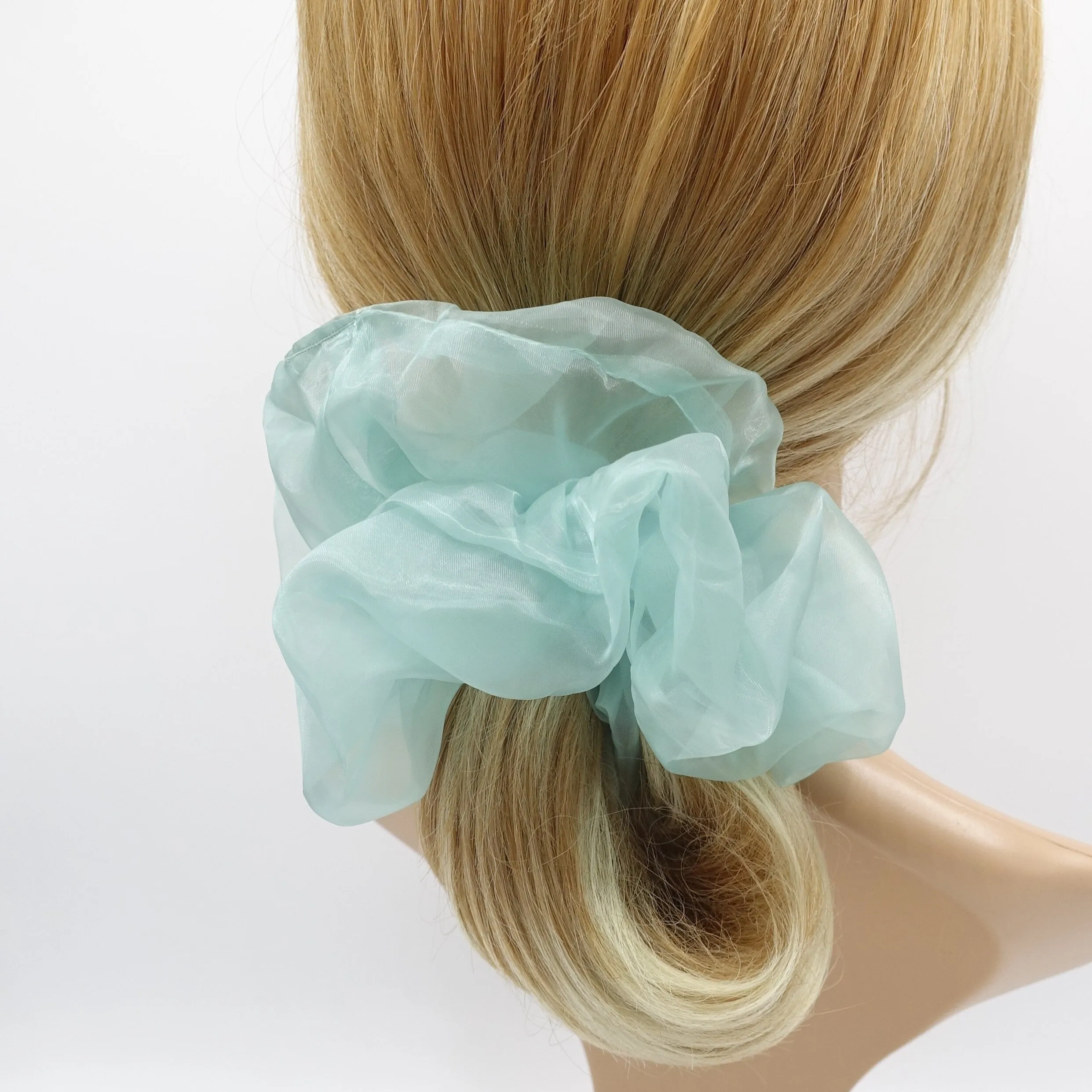 pastel organza scrunchies oversized hair ties for women