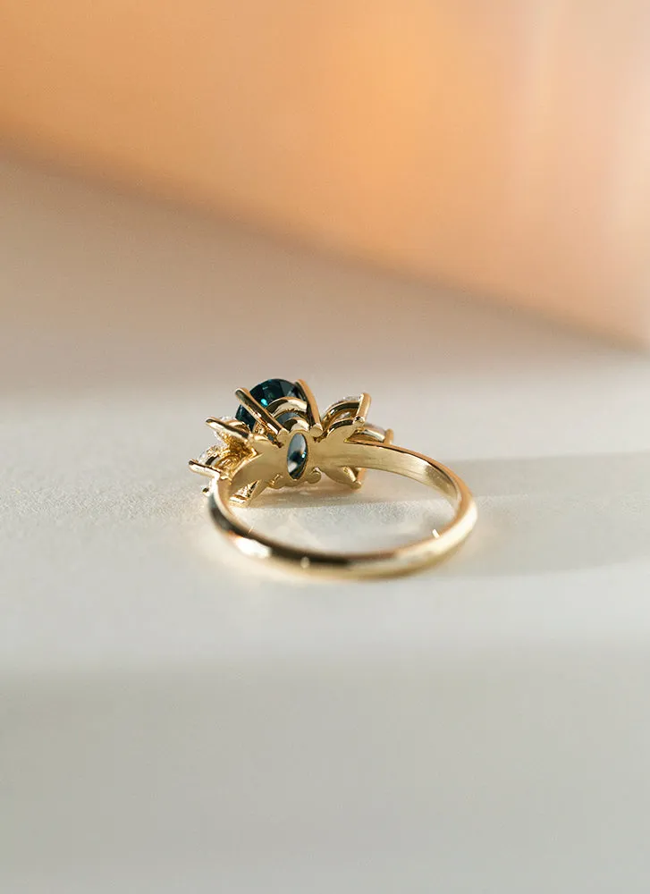 Penelope diamond topaz ring 14k gold