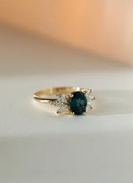 Penelope diamond topaz ring 14k gold