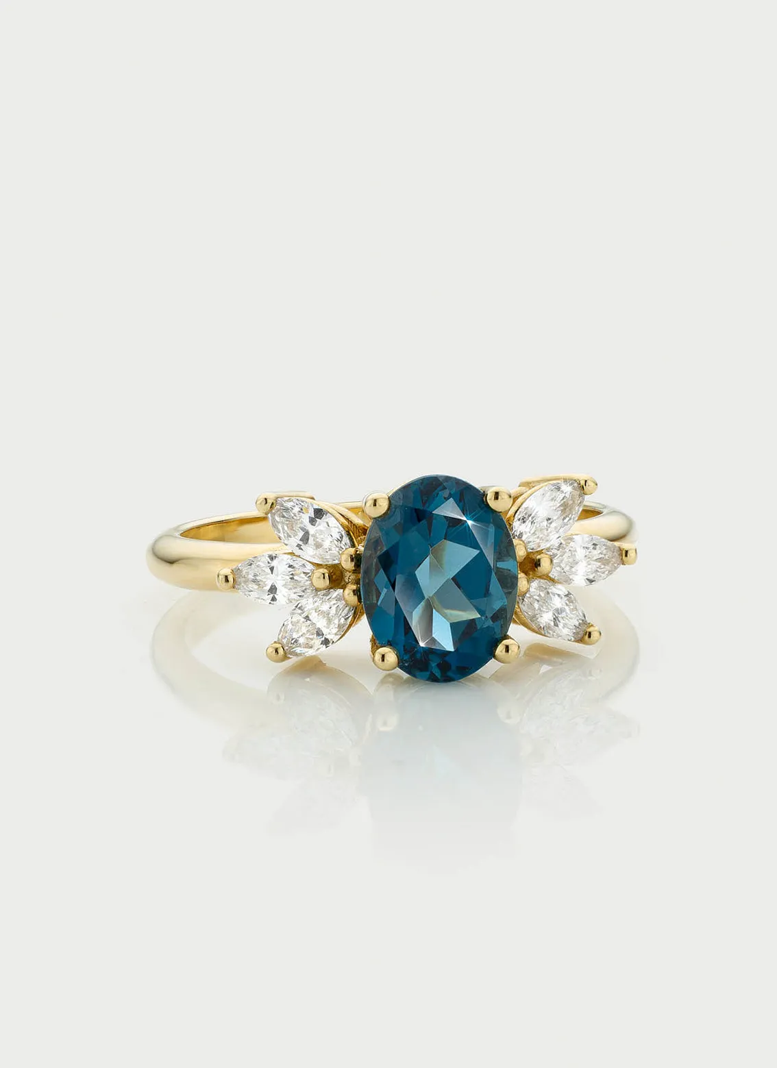 Penelope diamond topaz ring 14k gold