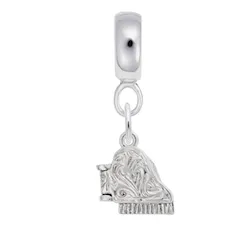 Piano Charm Dangle Bead In Sterling Silver