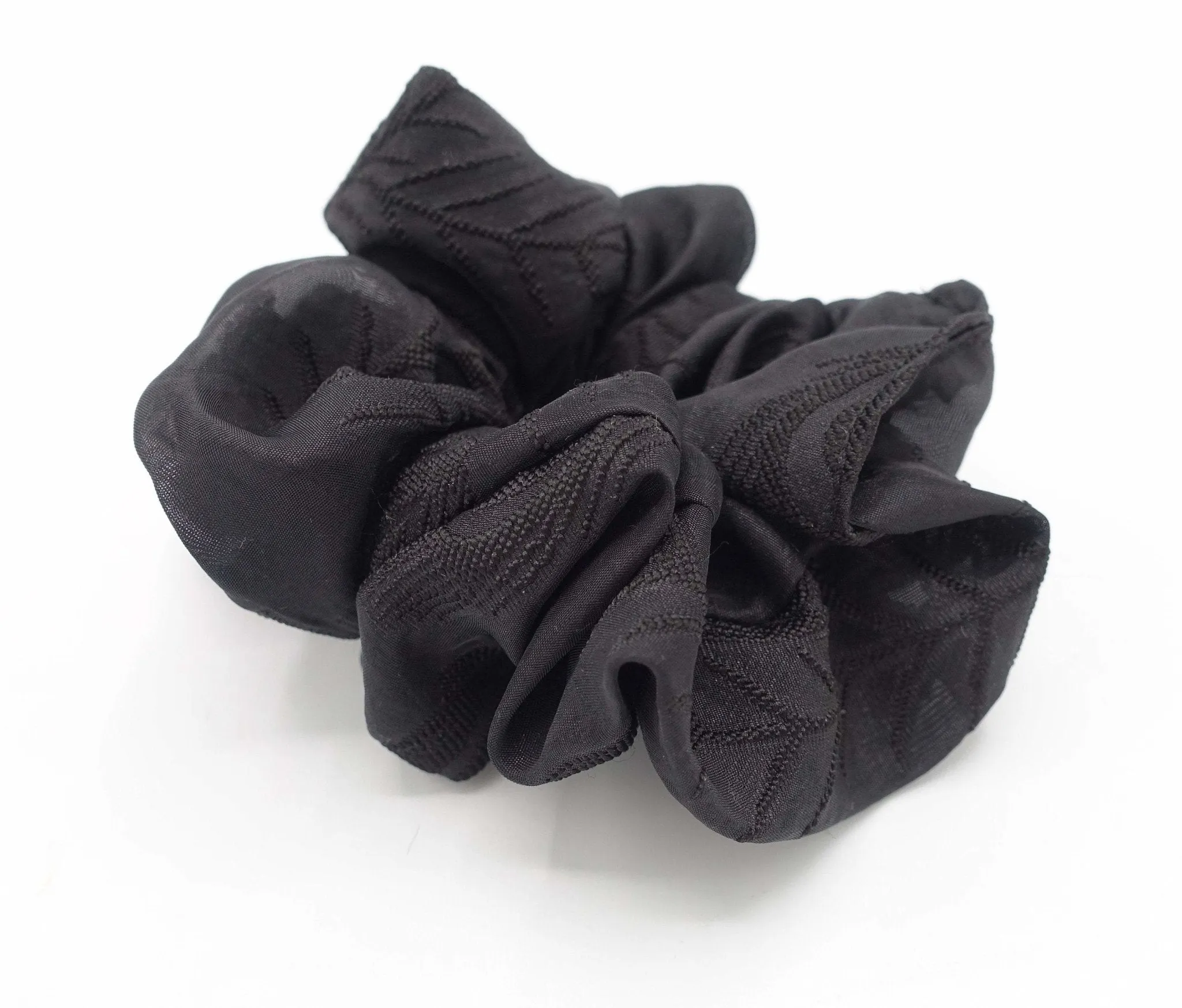 plant jacquard pattern scrunchies hair elastic leaves scrunchy for women