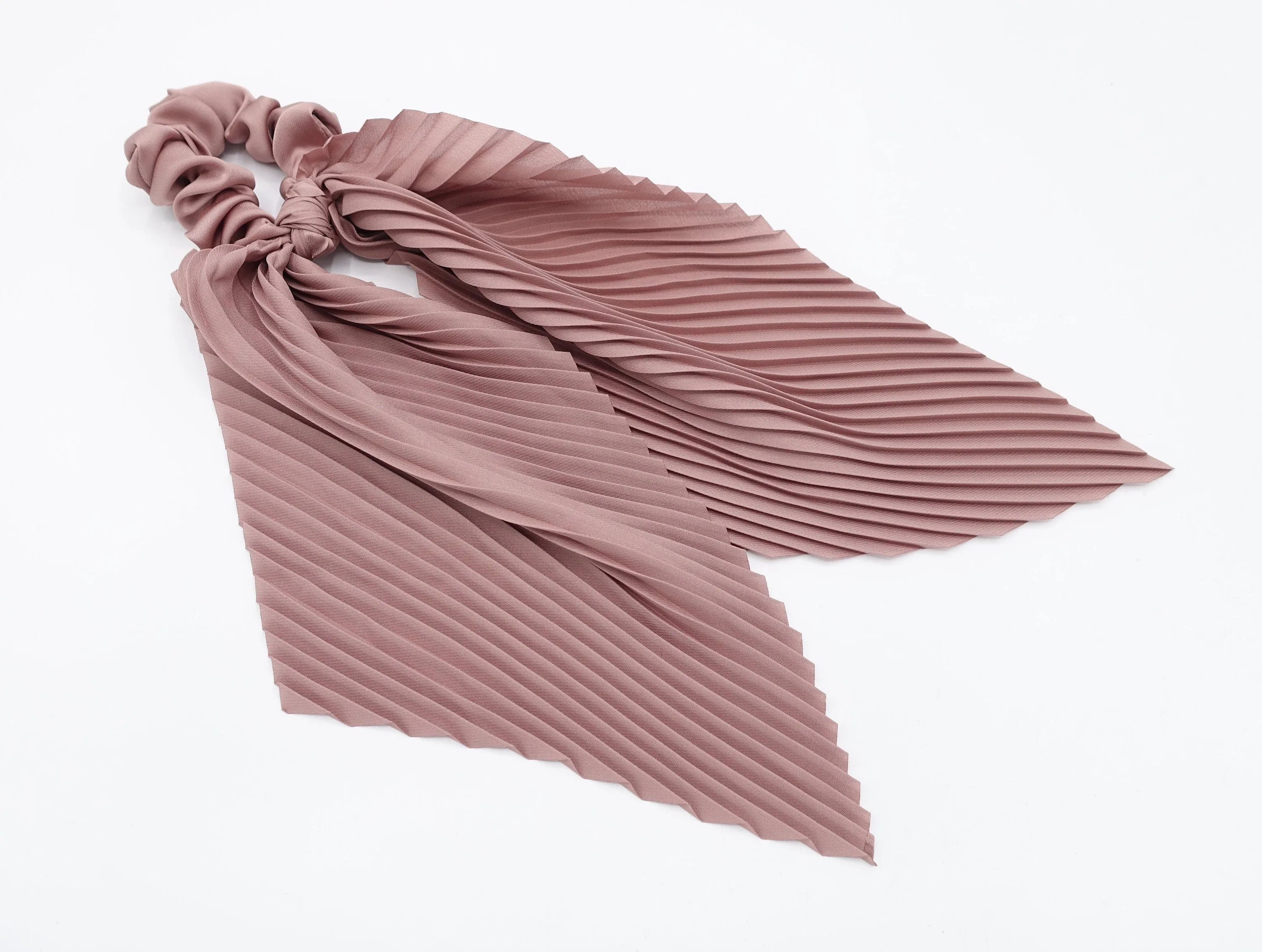 pleated scrunchies tailed glossy hair elastic hair accessory for women