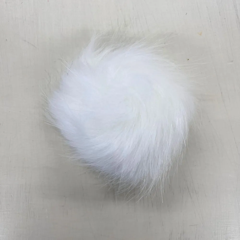 Pom Poms White - 10cm with Snap Fastener