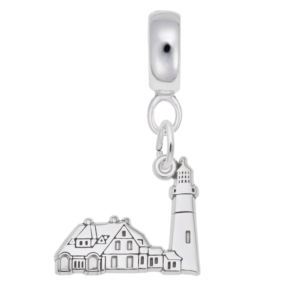 Portland Lighthouse,Me Charm Dangle Bead In Sterling Silver