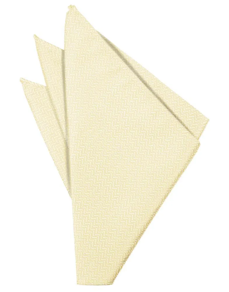 Pure White Herringbone Pocket Square