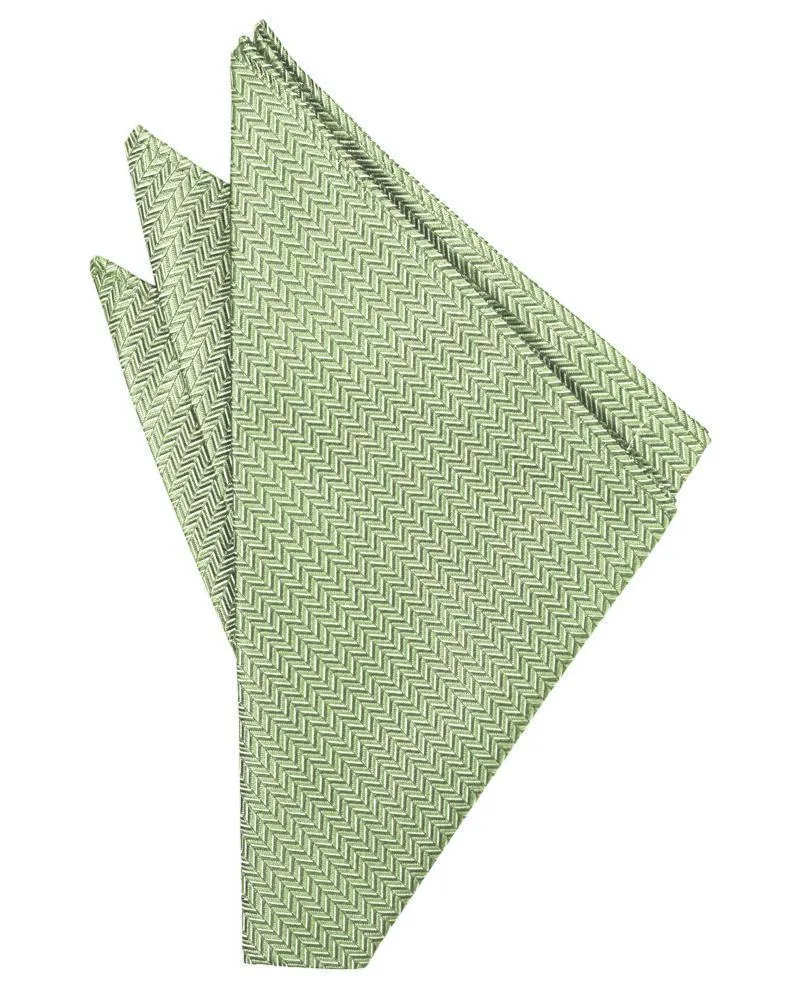 Pure White Herringbone Pocket Square