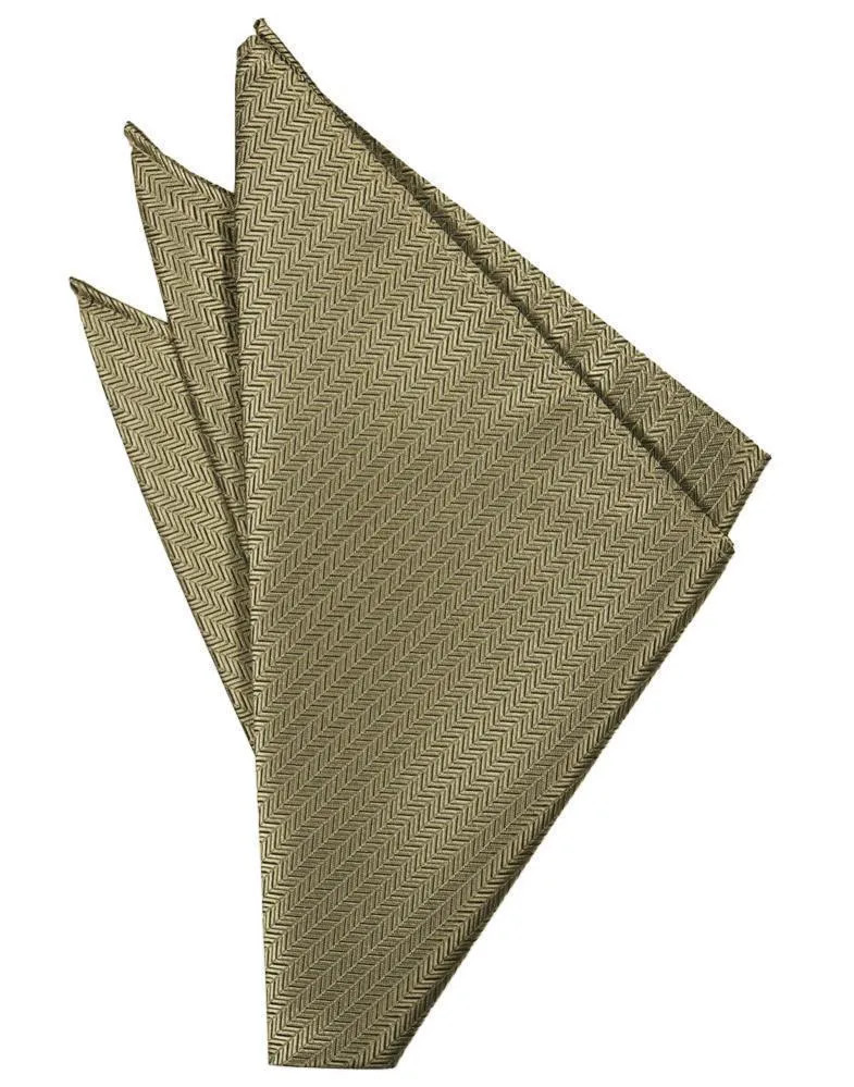 Pure White Herringbone Pocket Square