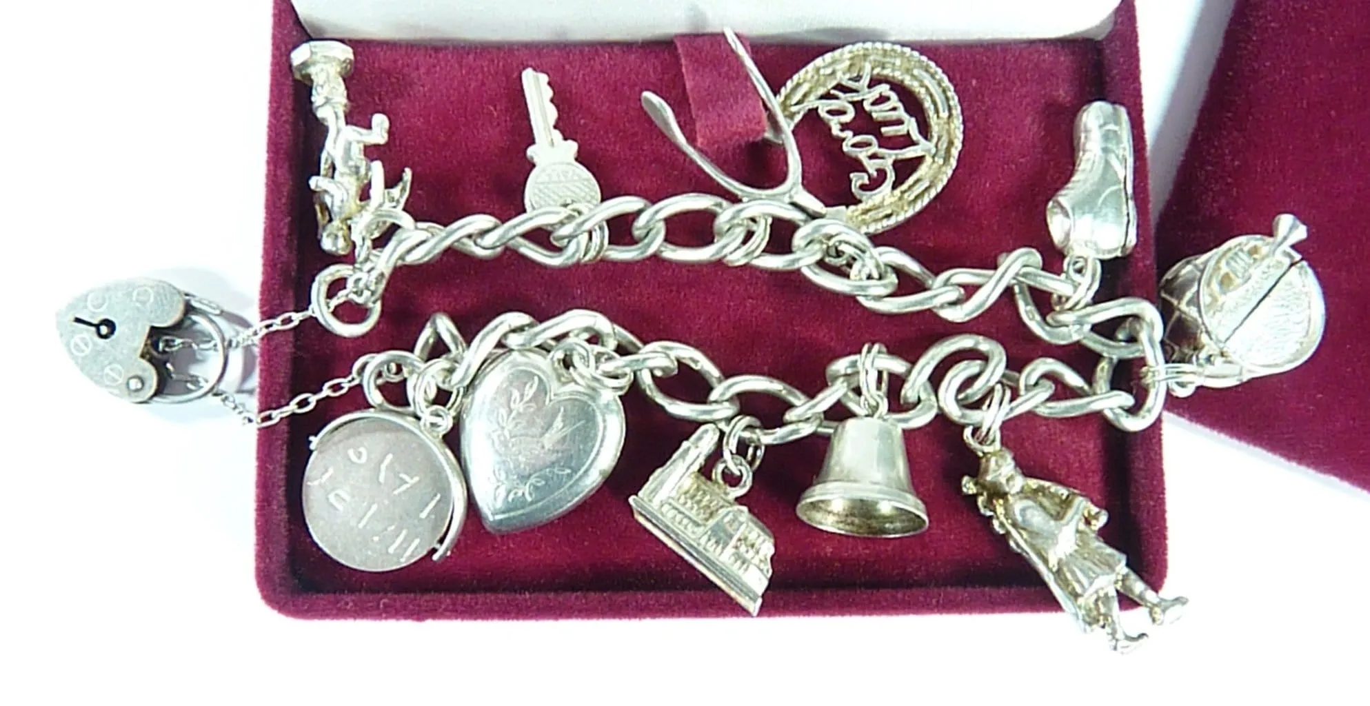 Rare Vintage Silver Charm Bracelet 1973