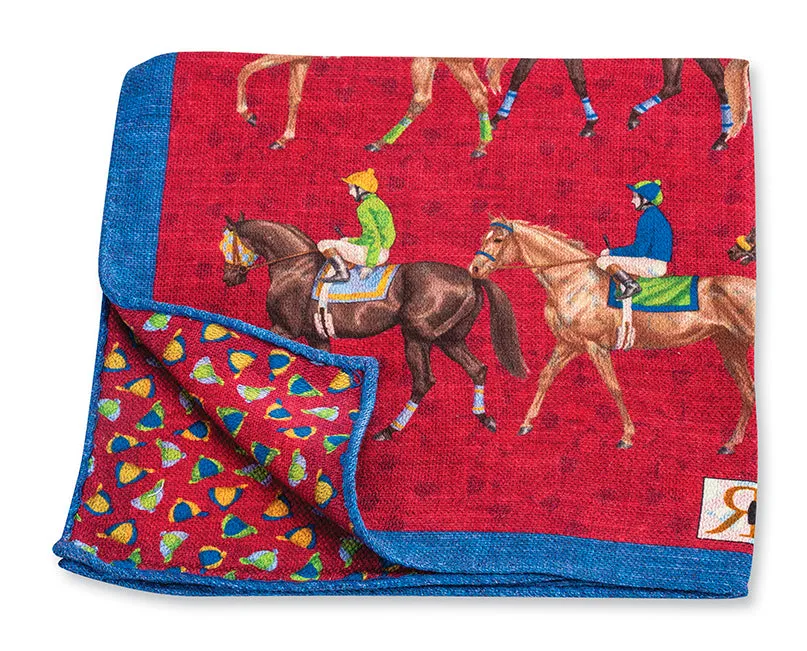 Red/Royal Thoroughbreds Pocket Square - 5538