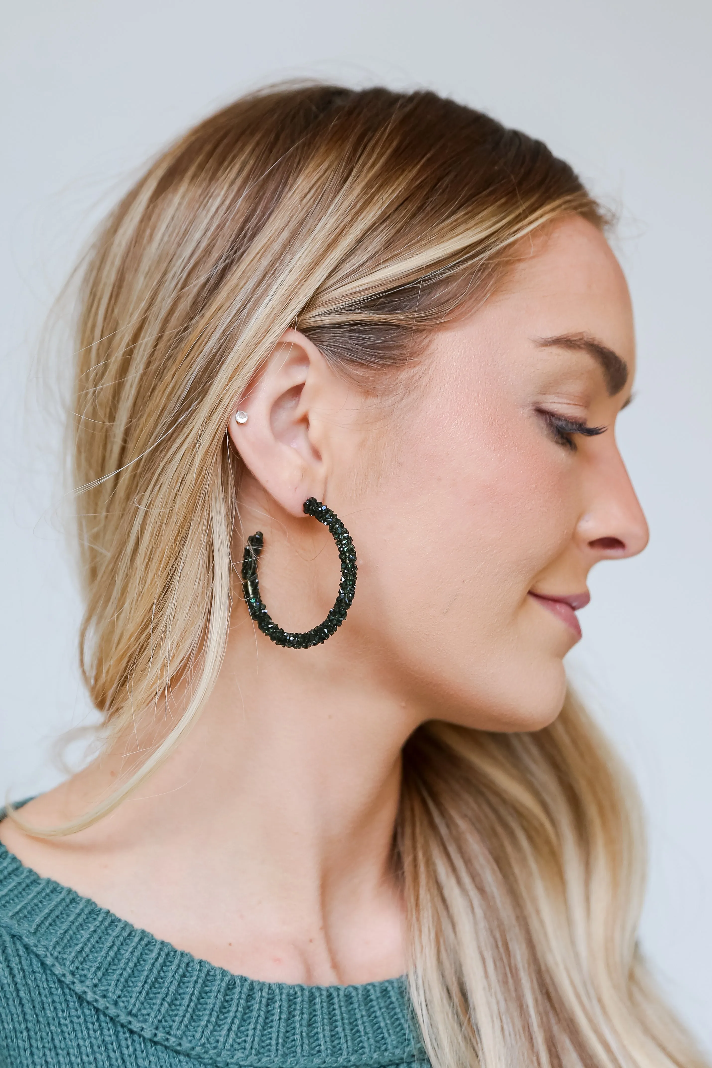 Regina Beaded Hoop Earrings