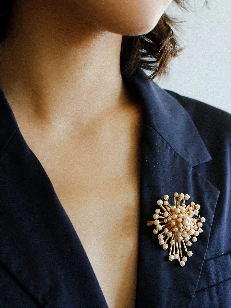 Retro Fashion Pearl Fireworks Brooches