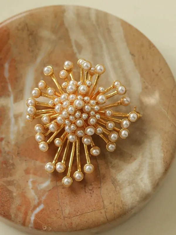 Retro Fashion Pearl Fireworks Brooches