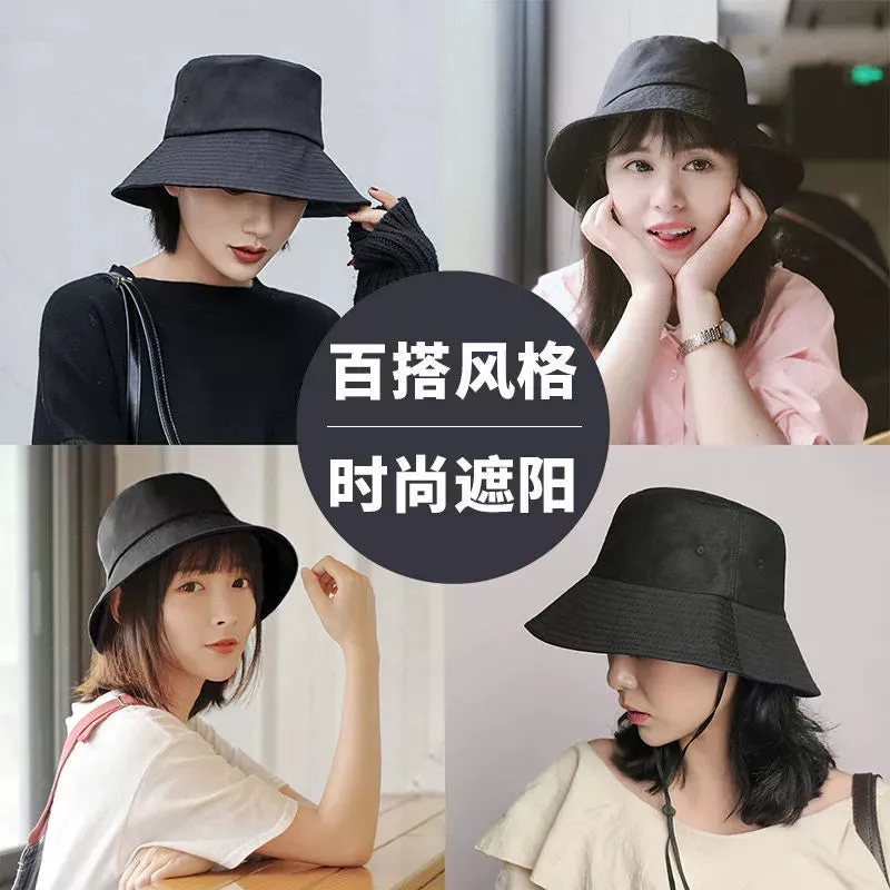 Reversible Fisherman bucket Hat Fashion Trendy Sun-Proof round Face Couple Hat