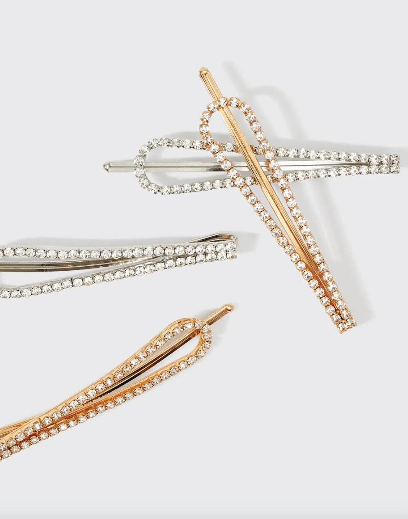 Rhinestone Drop Bobby Pin 4pc Set