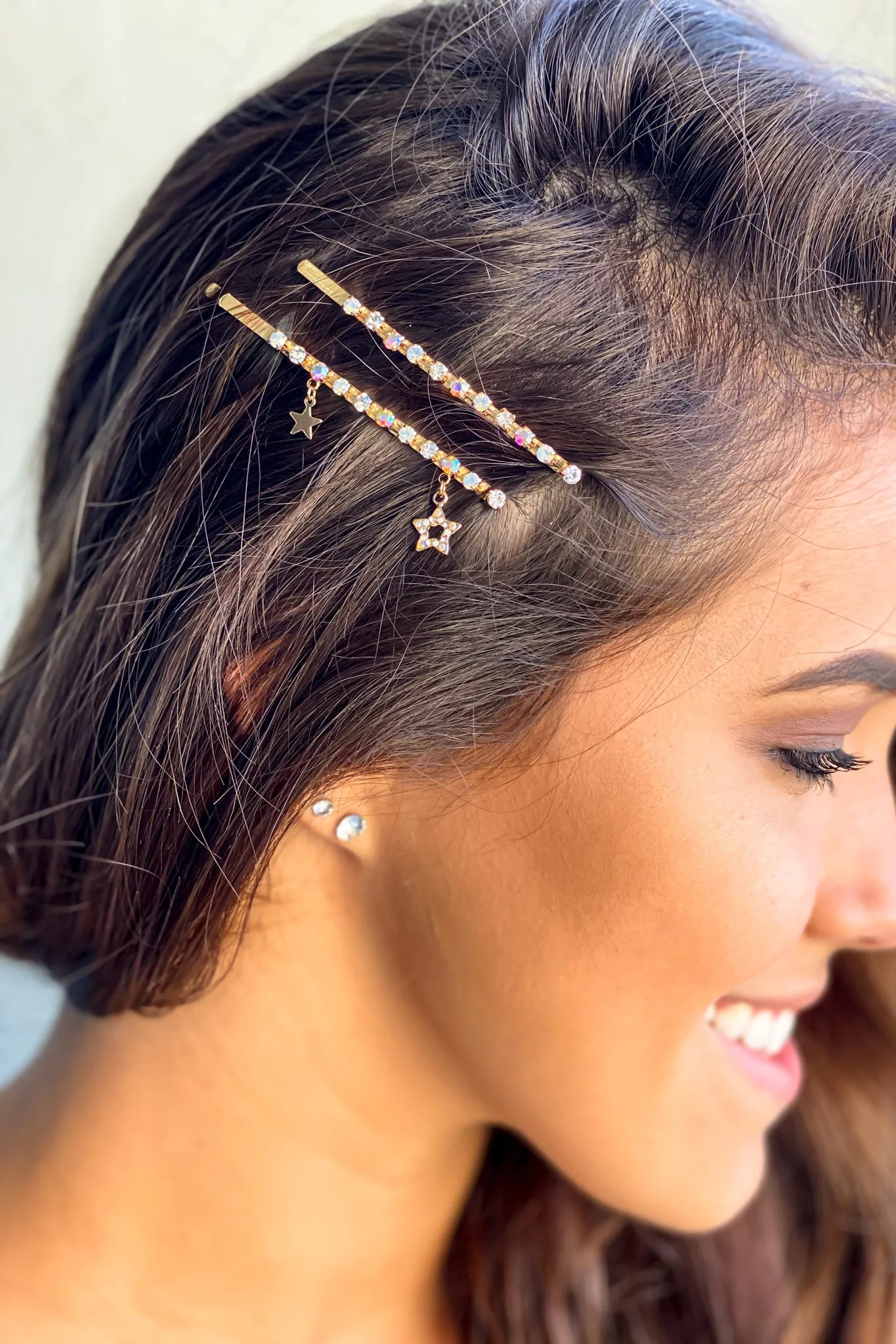 Rhinestone Star Bobby Pins