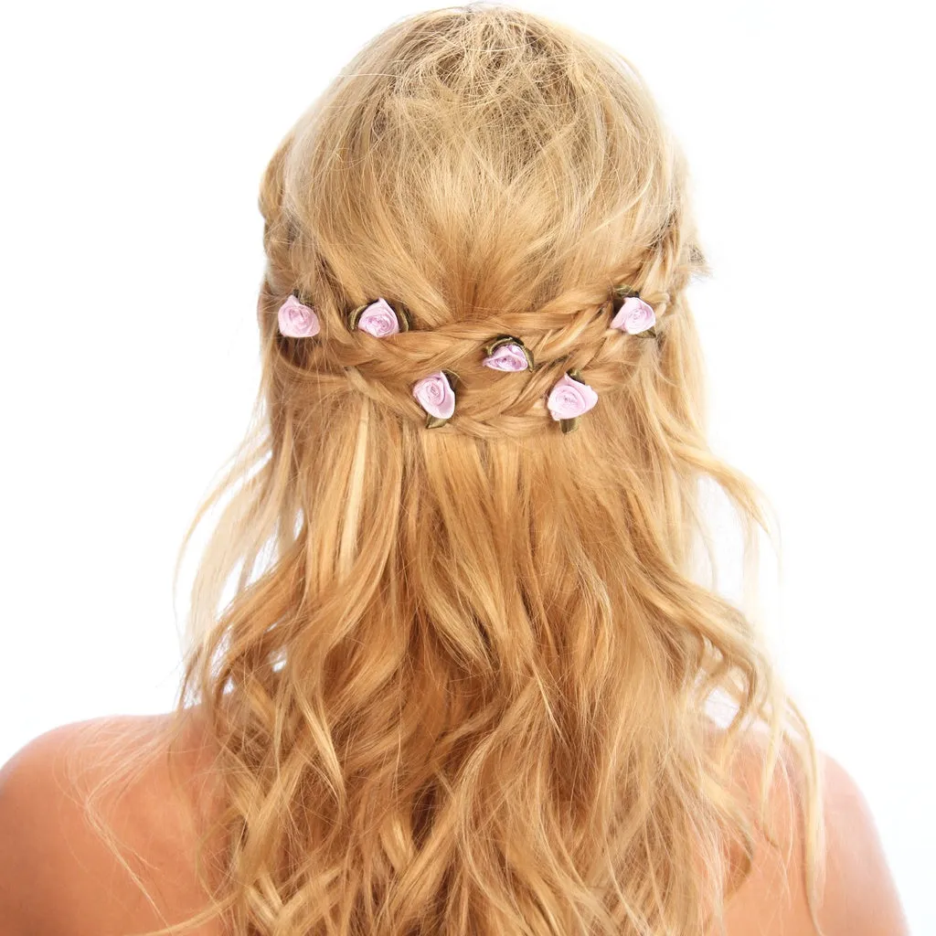 Rose Bud Hair Grips