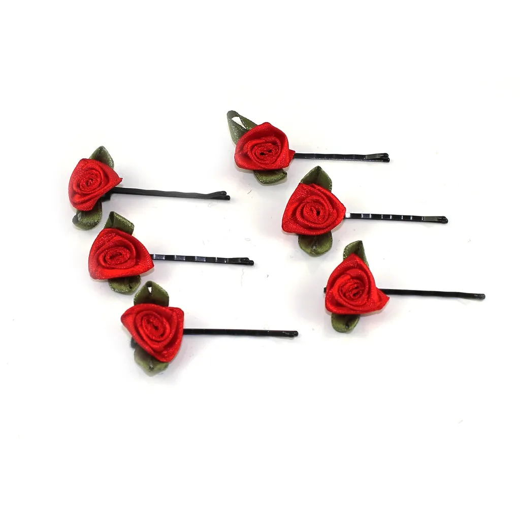 Rose Bud Hair Grips