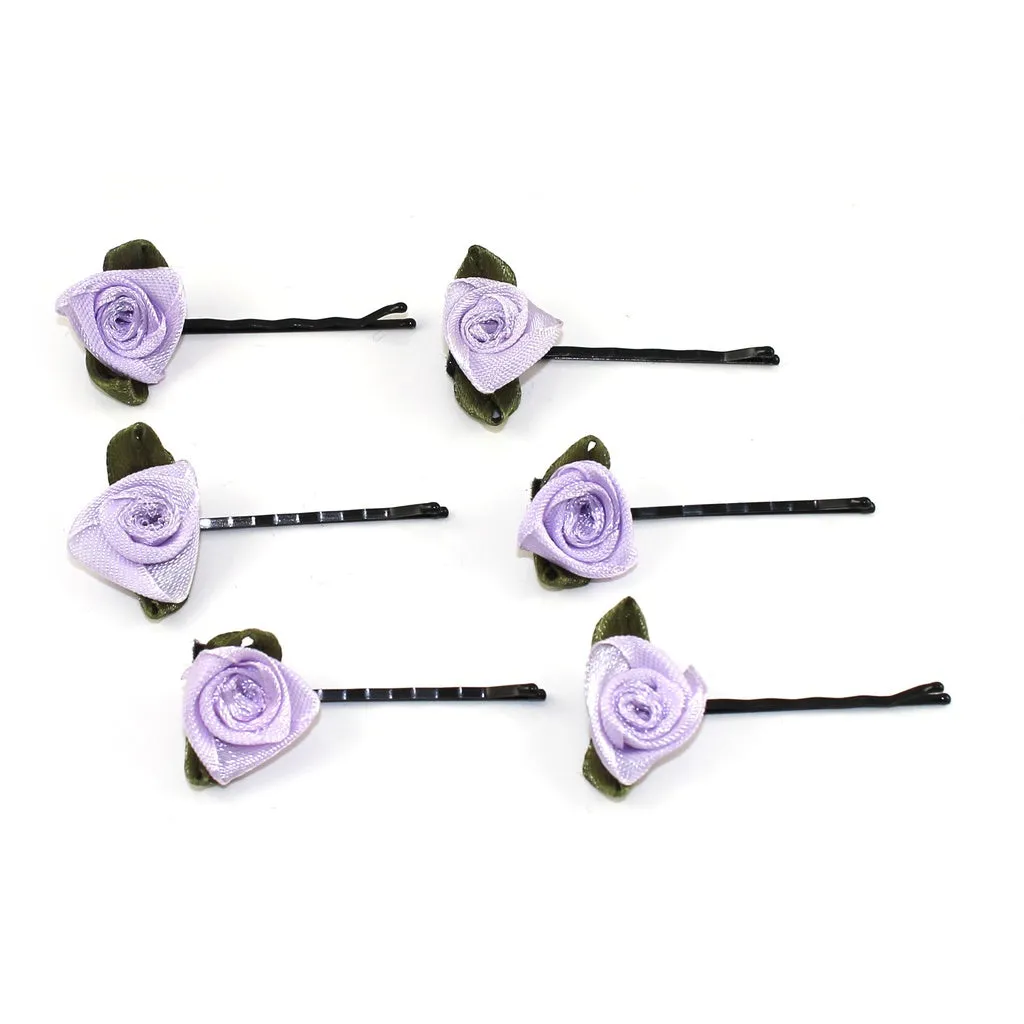 Rose Bud Hair Grips