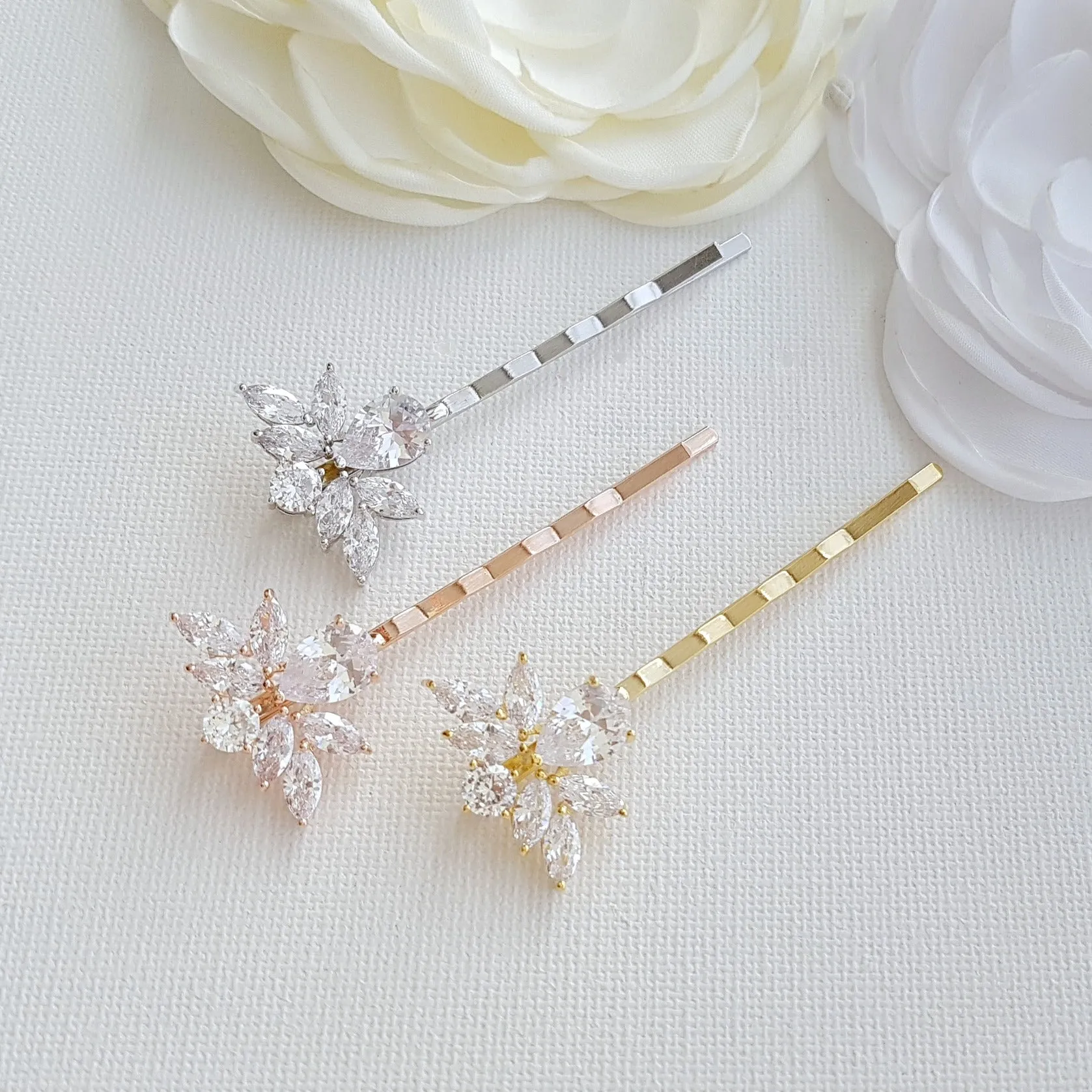 Rose Gold Wedding Hair Pins- Nicole