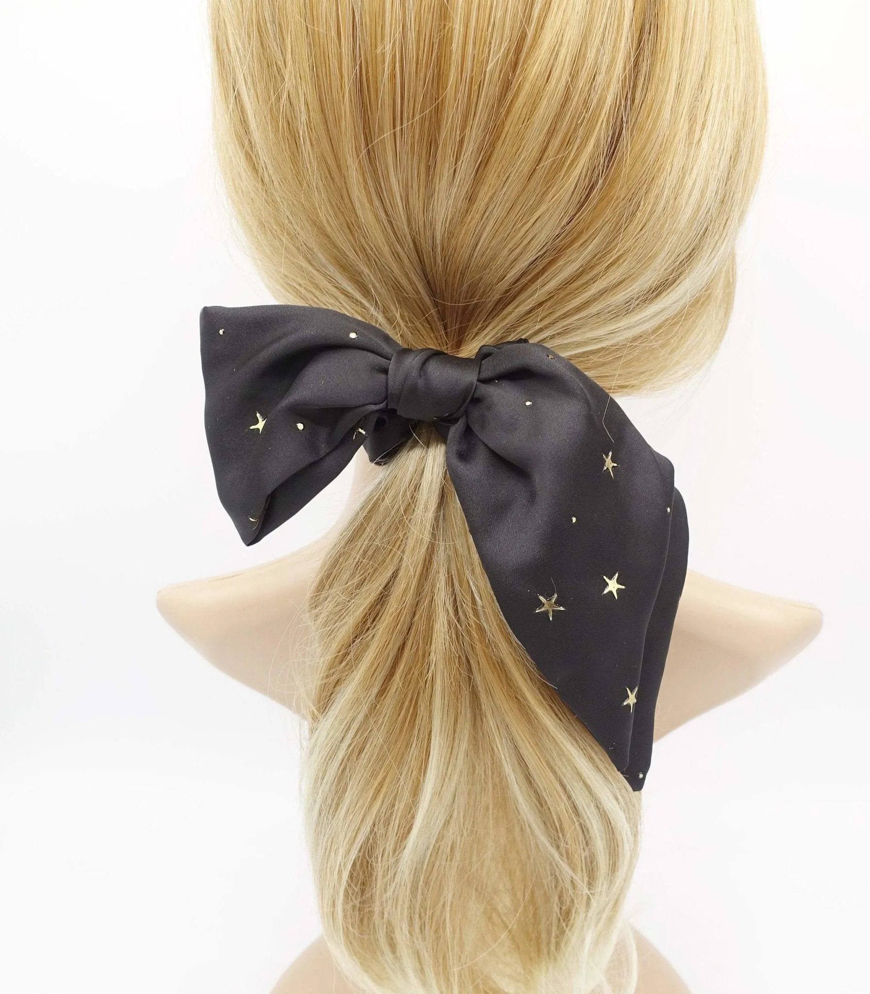 satin bow knot scrunchies star dot embellished hair tie scrunchie women hair accessory