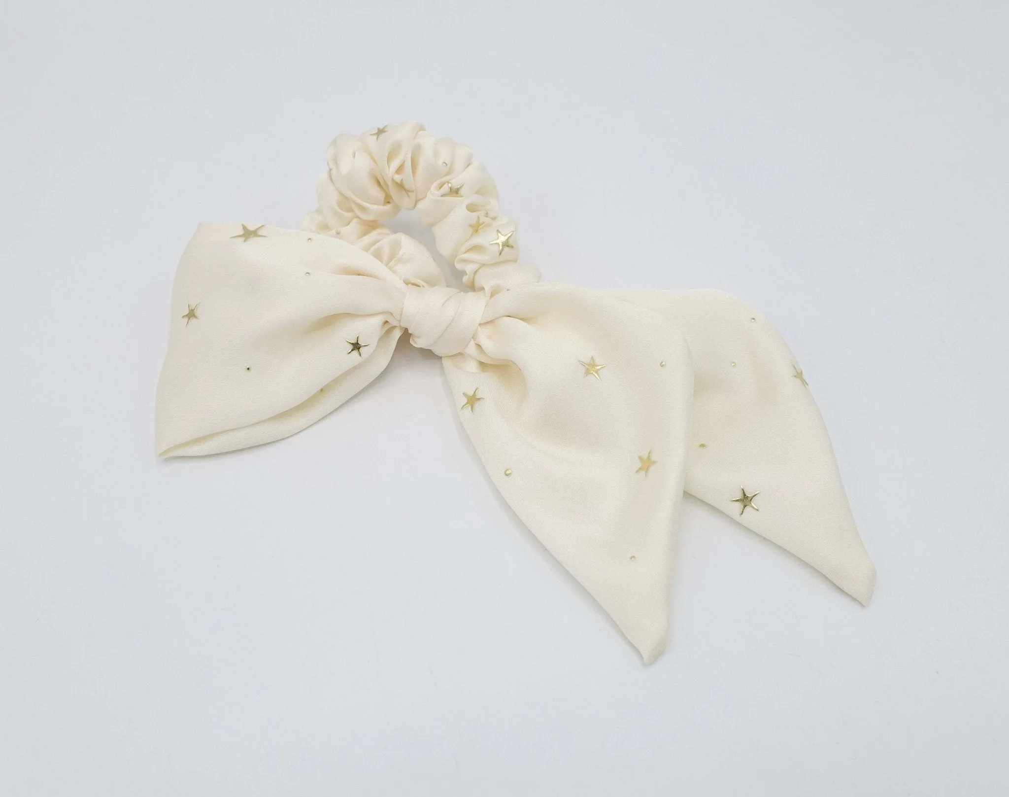 satin bow knot scrunchies star dot embellished hair tie scrunchie women hair accessory