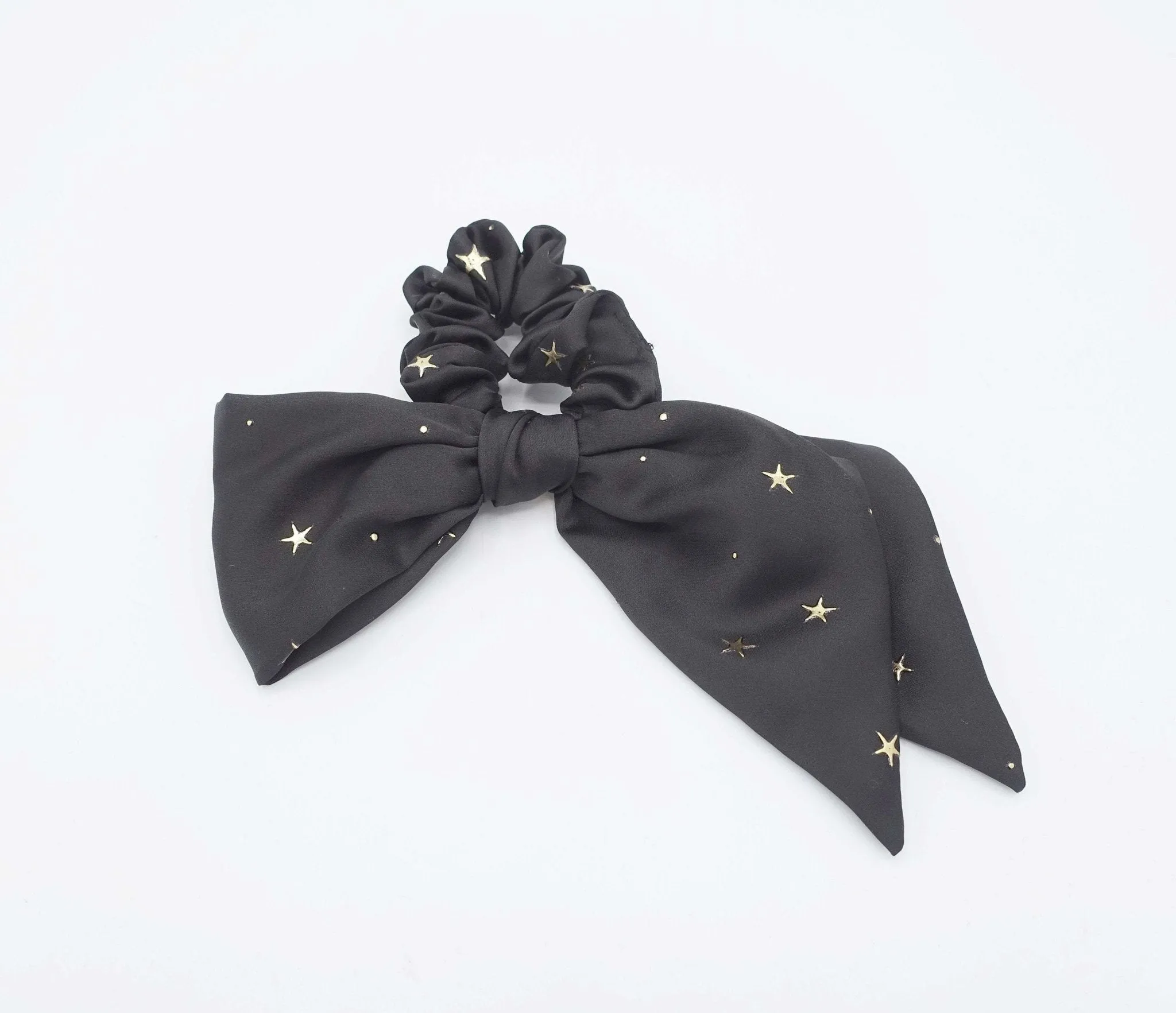 satin bow knot scrunchies star dot embellished hair tie scrunchie women hair accessory