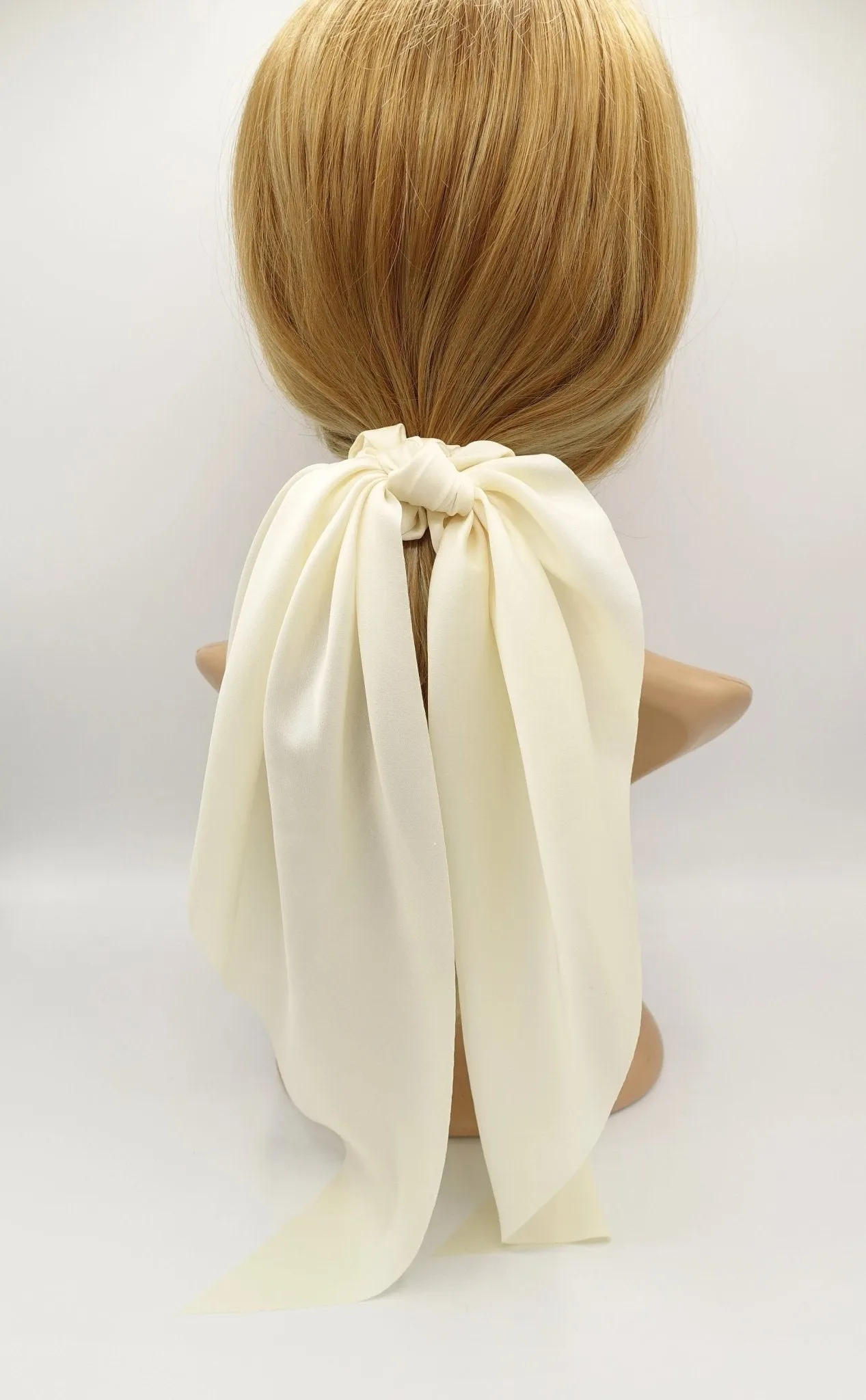 Satin long tail bow knot scrunchies stylish scarf hair tie hair bow for women