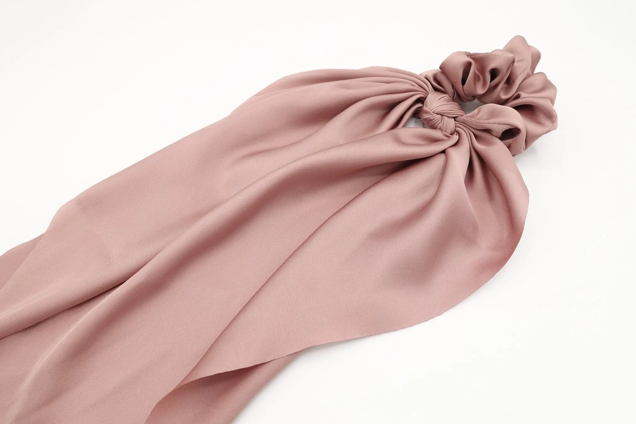 Satin long tail bow knot scrunchies stylish scarf hair tie hair bow for women