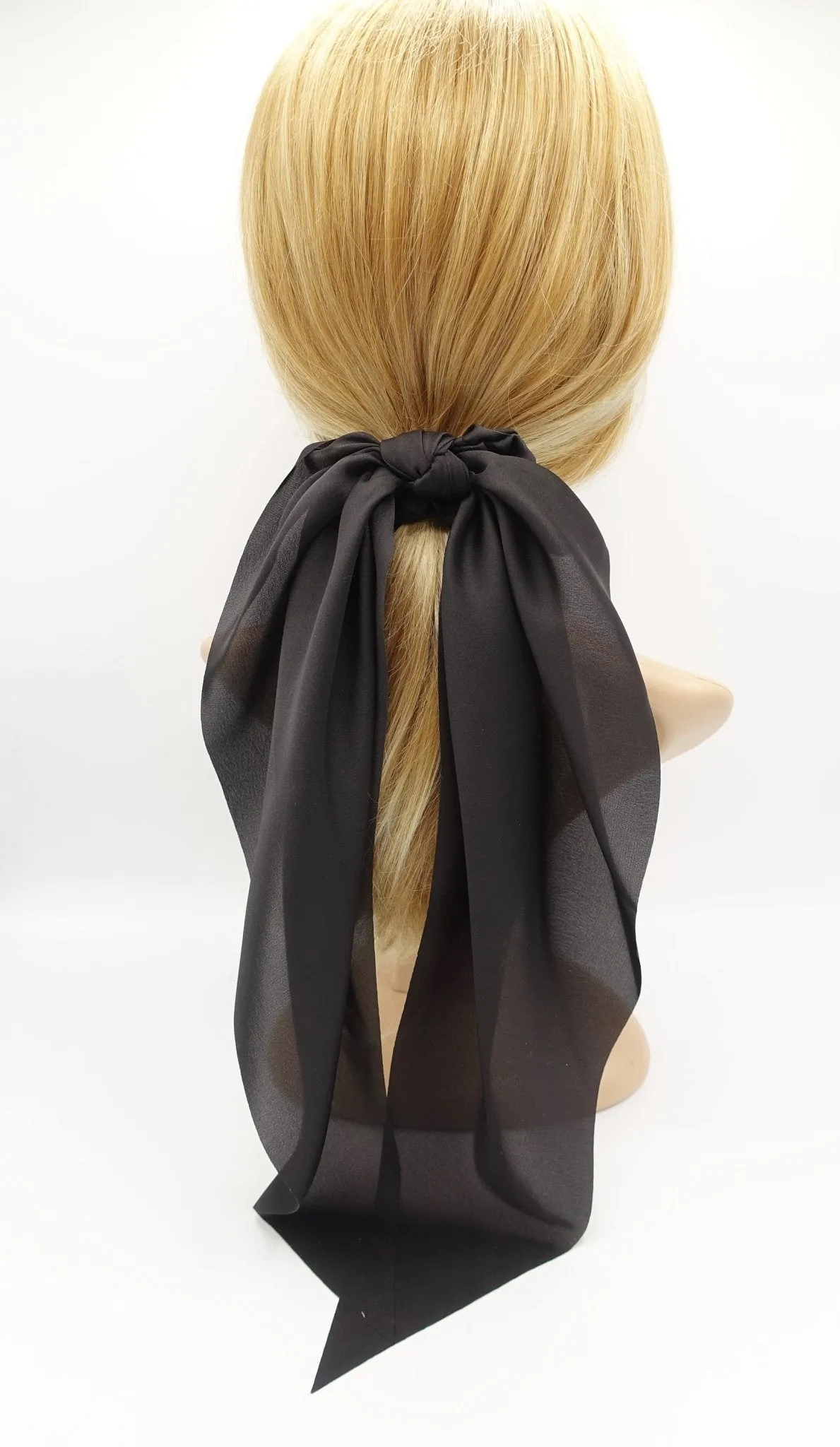 Satin long tail bow knot scrunchies stylish scarf hair tie hair bow for women