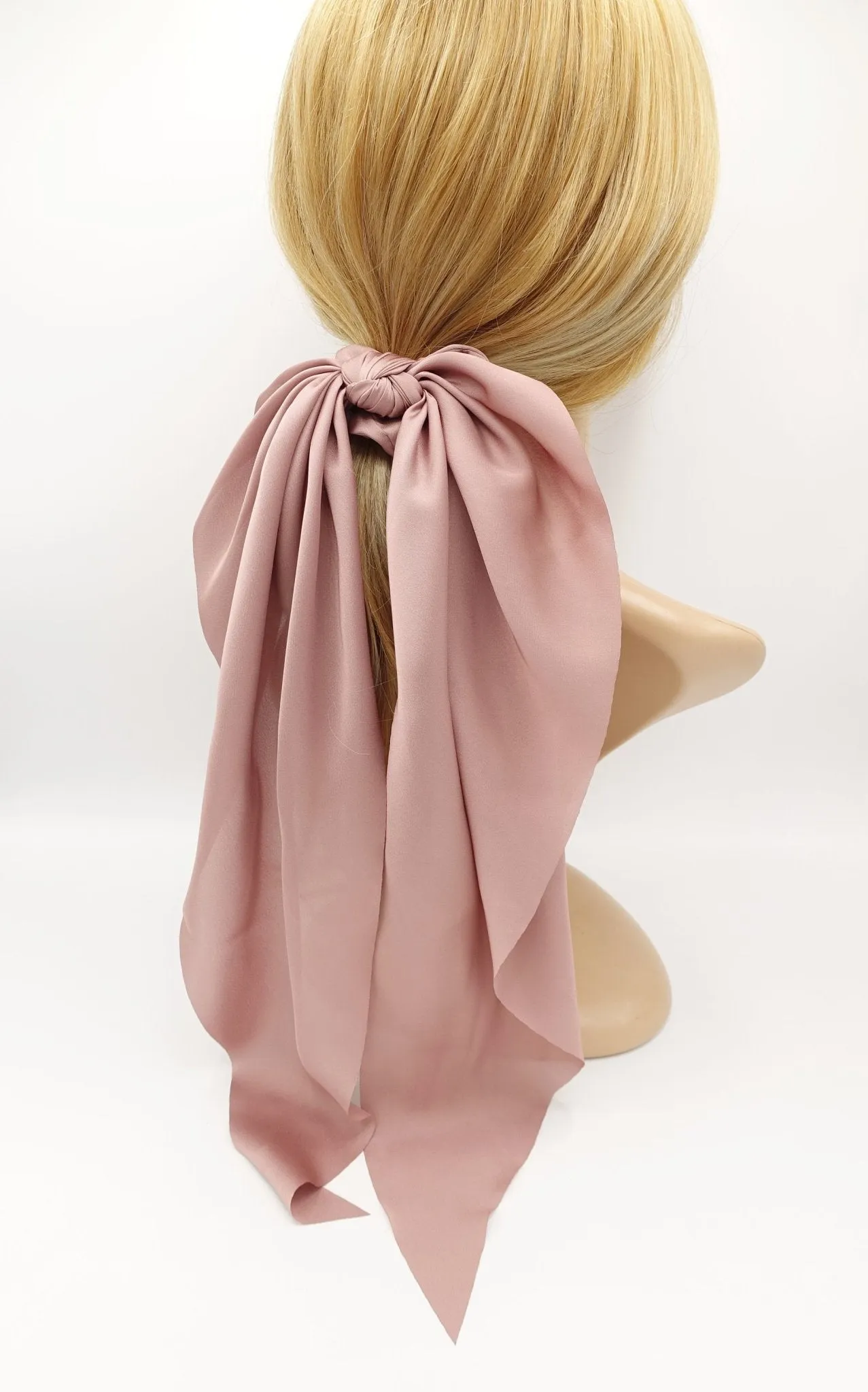 Satin long tail bow knot scrunchies stylish scarf hair tie hair bow for women