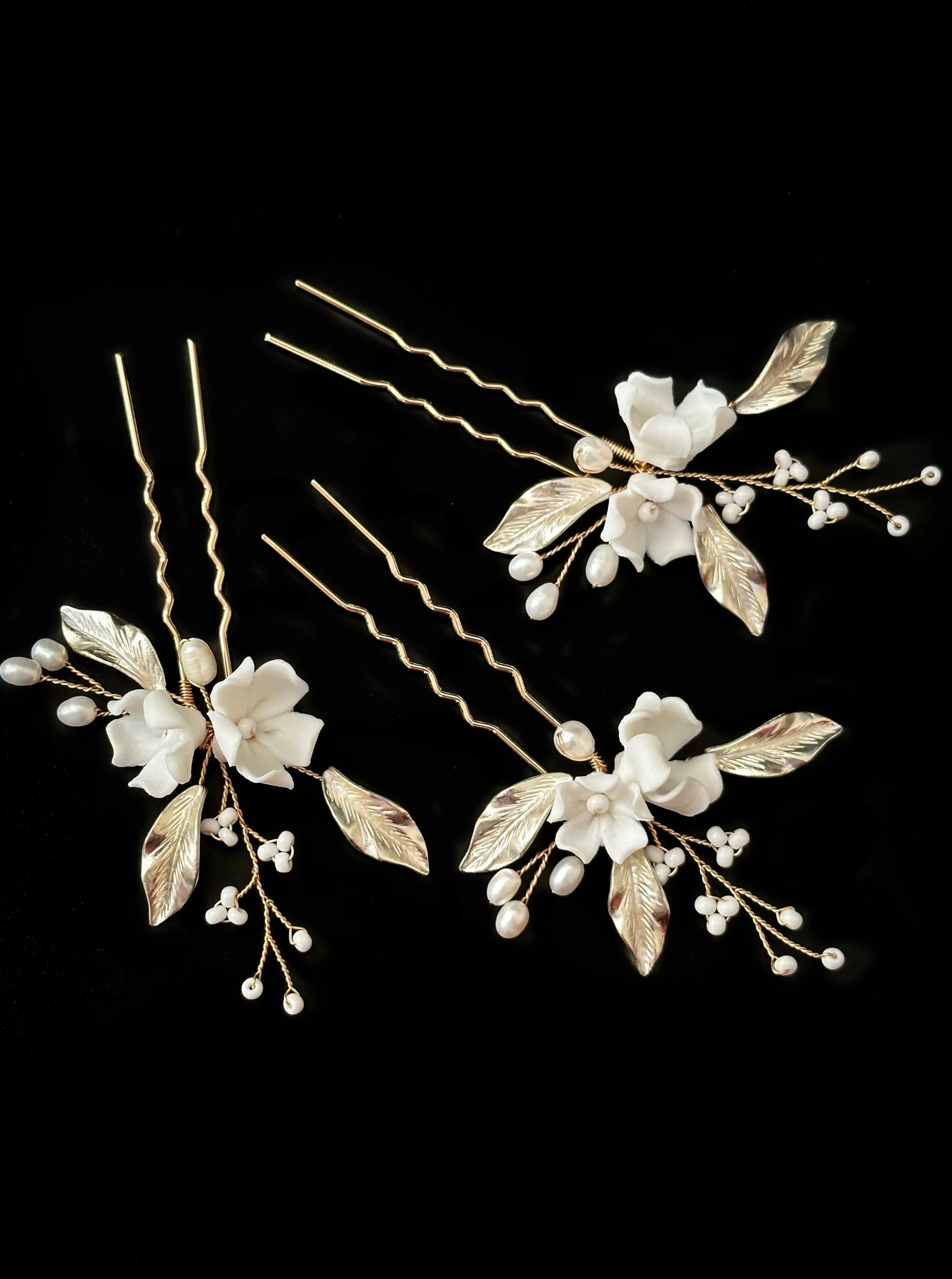 Set of 3 Floral Hair Pins