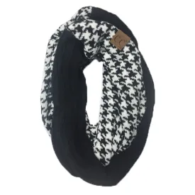 SF-12 HOUNDSTOOTH BLACK SCARF