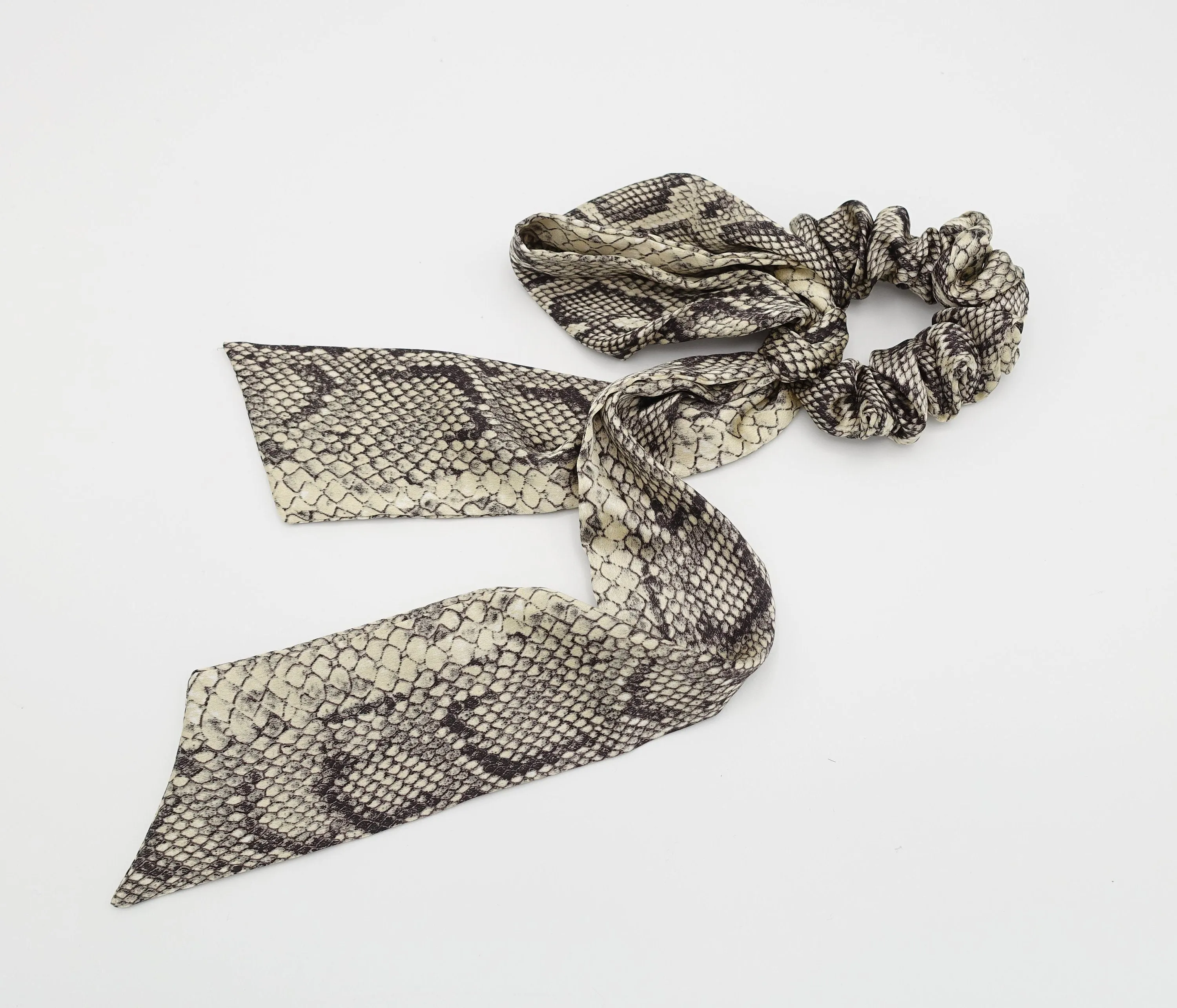 silk satin python print knot scrunchies long tail animal print hair scrunchie sexy hair tie women hair accessory