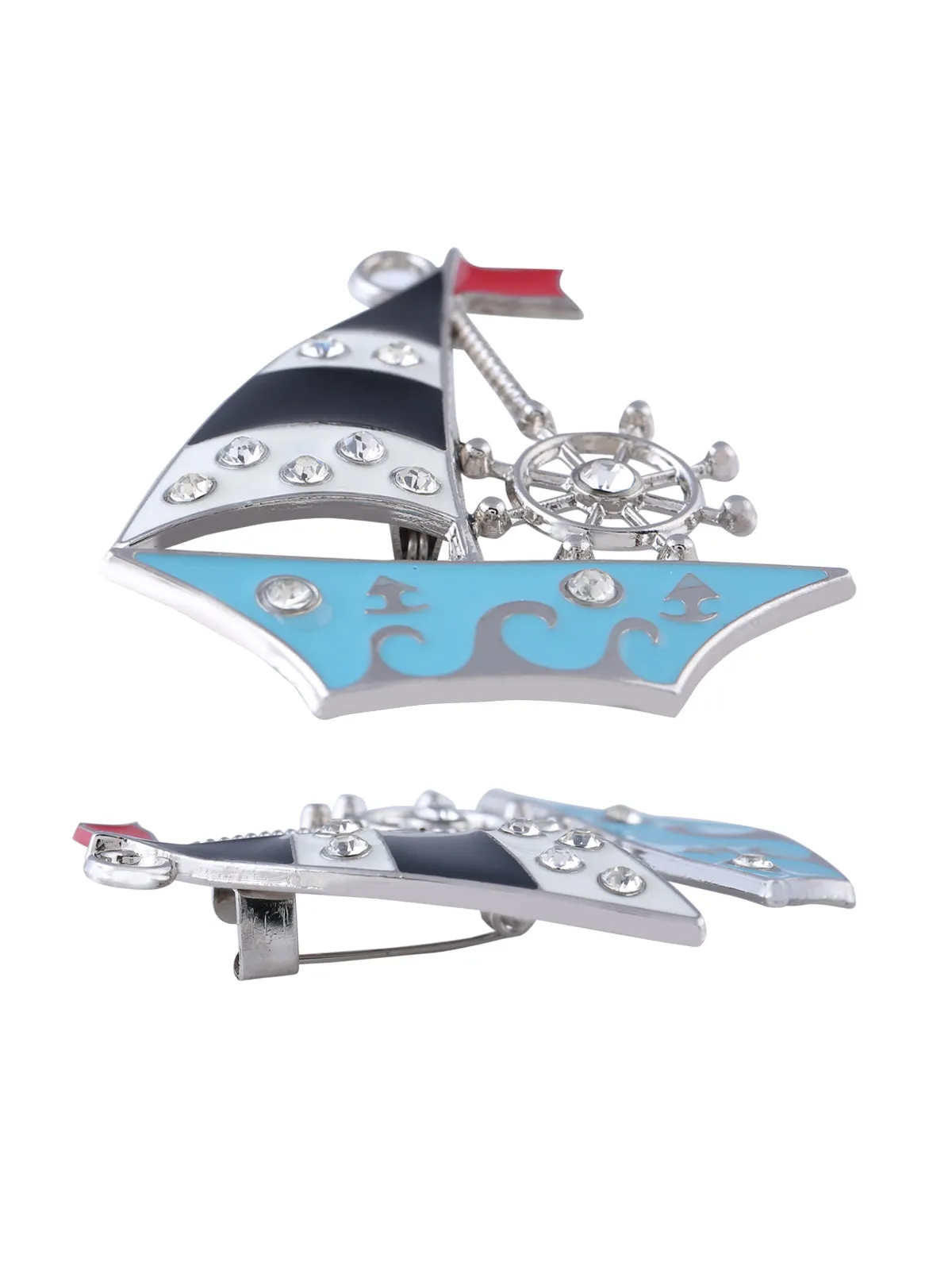 Silver Pirate Sailing Boat/Ship Brooch