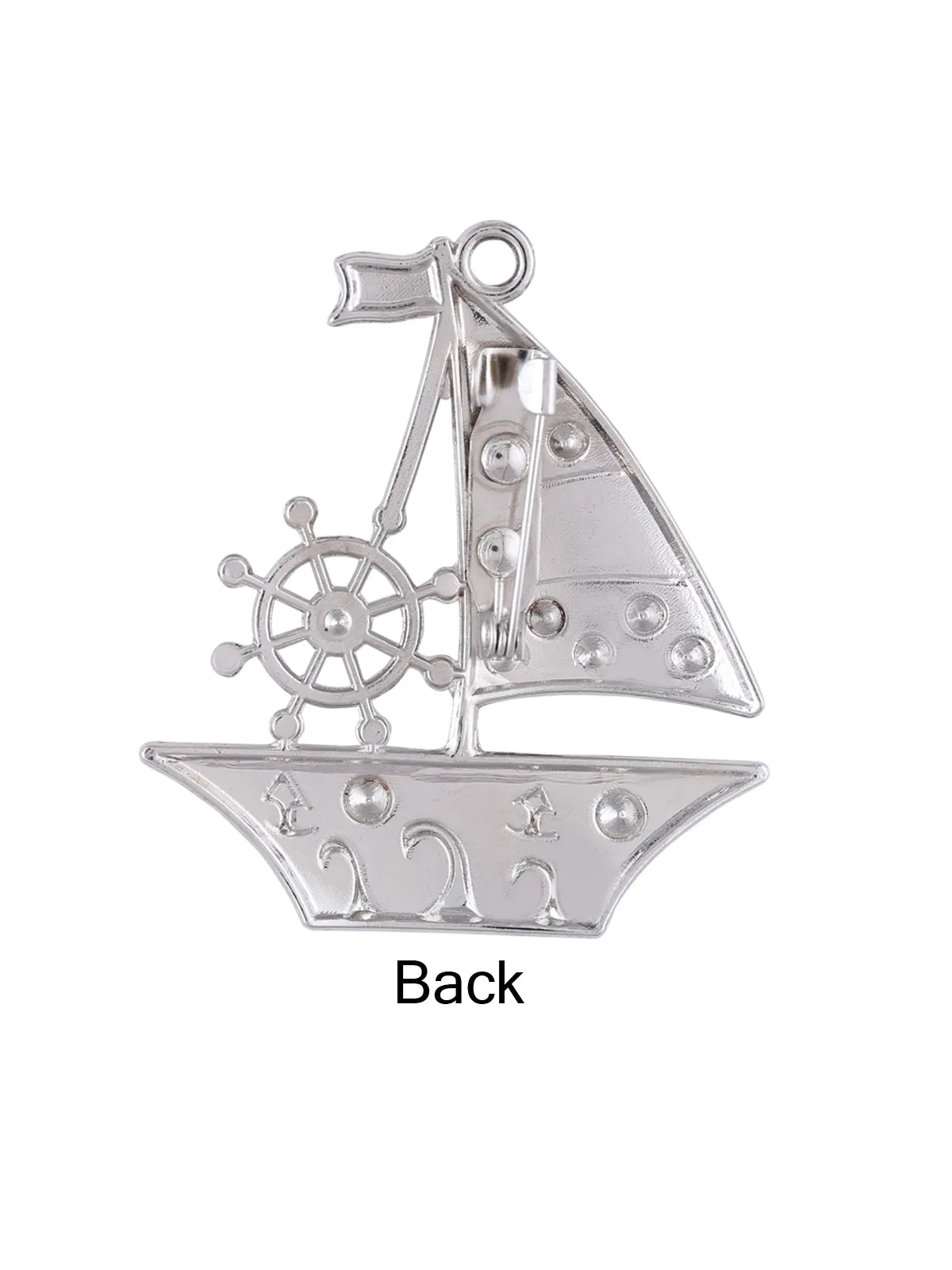 Silver Pirate Sailing Boat/Ship Brooch