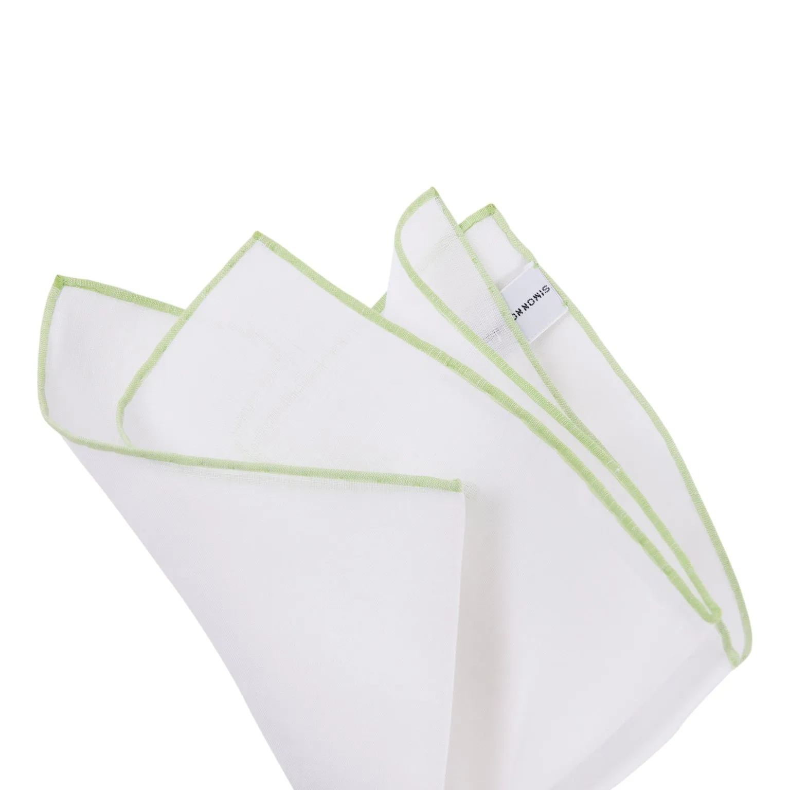 Simonnot Godard Light Green Border Pocket Square