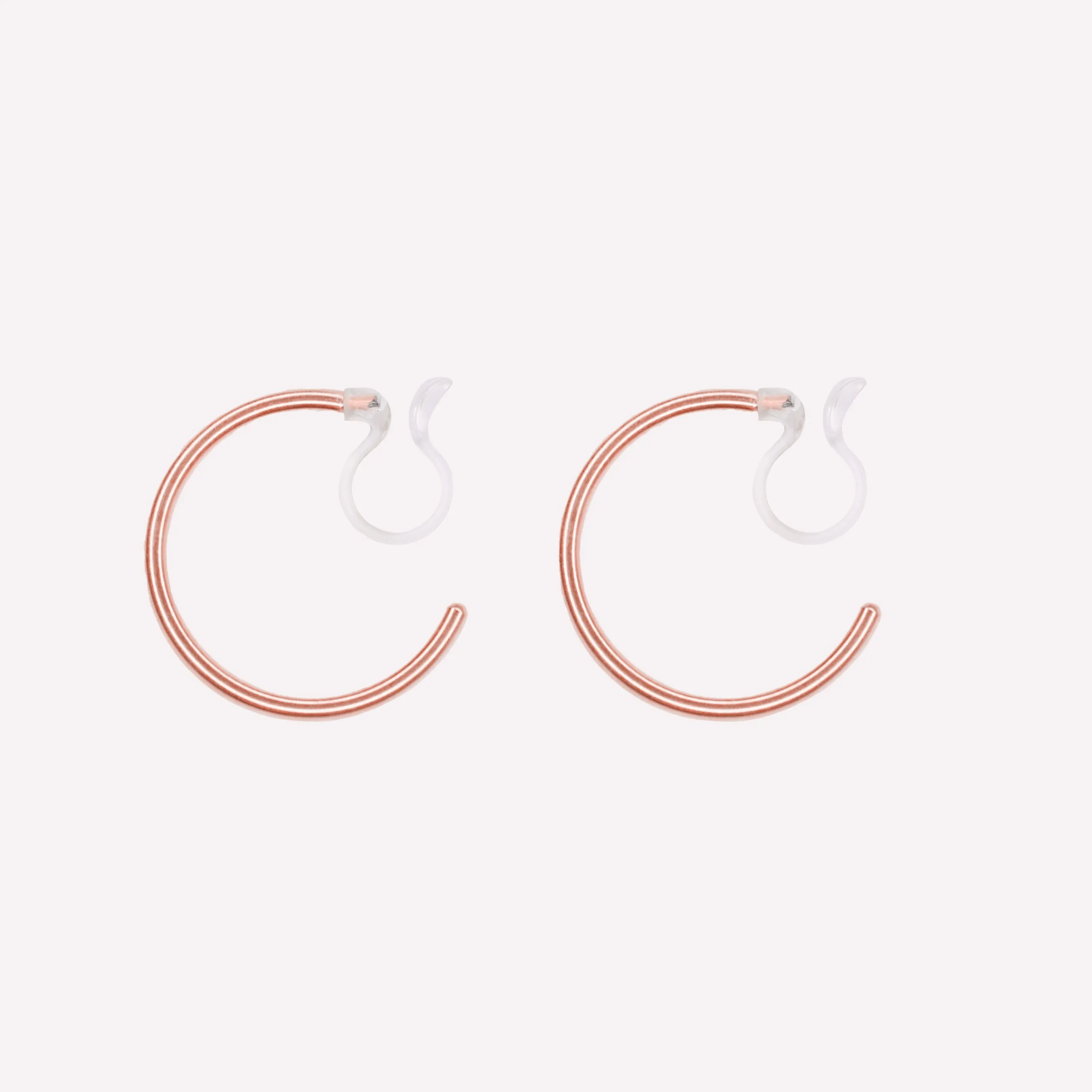 SMALL HOOP CLIP-ON EARRINGS IN ROSE GOLD