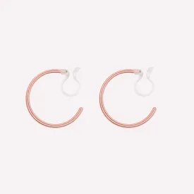 SMALL HOOP CLIP-ON EARRINGS IN ROSE GOLD