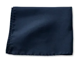 Solid Navy Silk Pocket Square - 4491