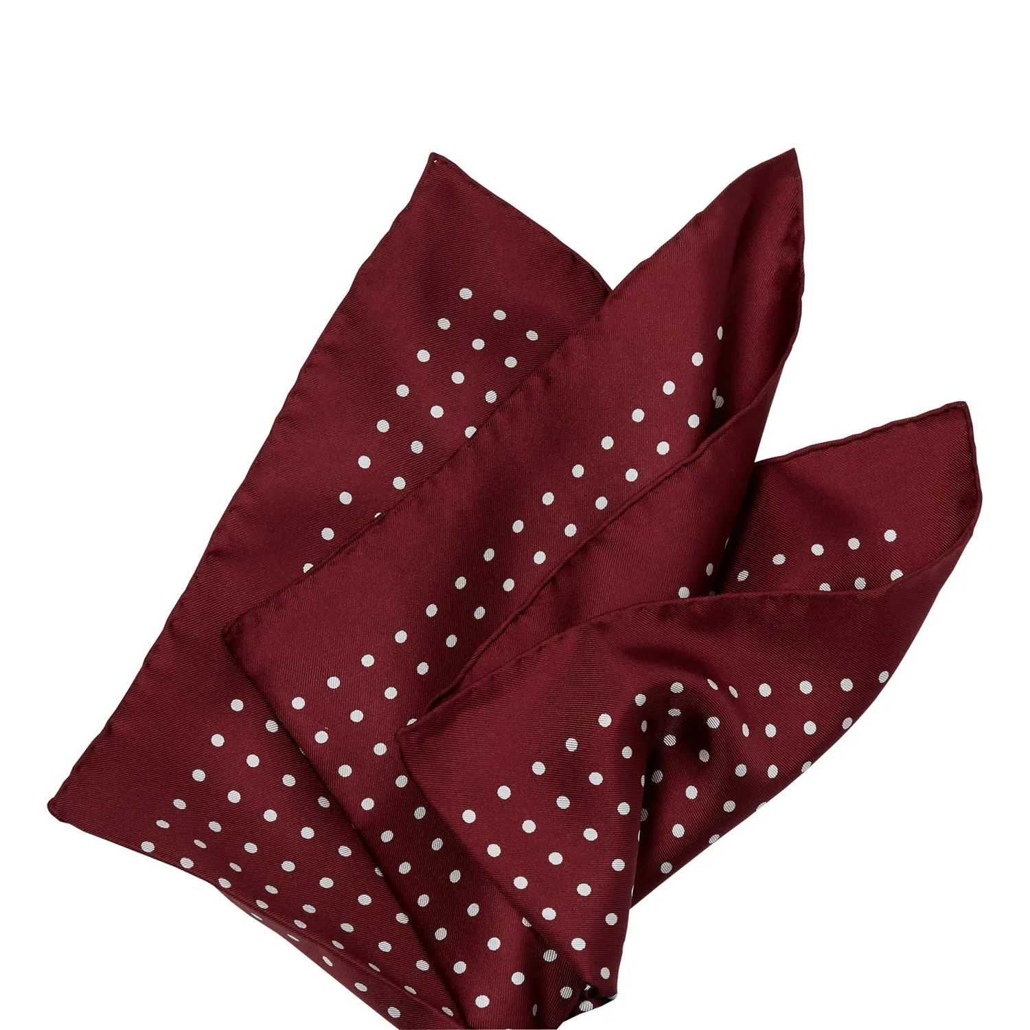 Sovereign Grade 100% Silk Burgundy London Dot Pocket Square