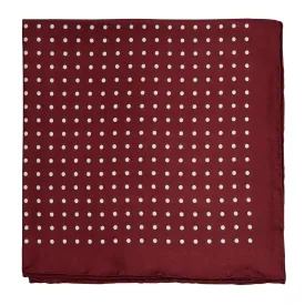 Sovereign Grade 100% Silk Burgundy London Dot Pocket Square