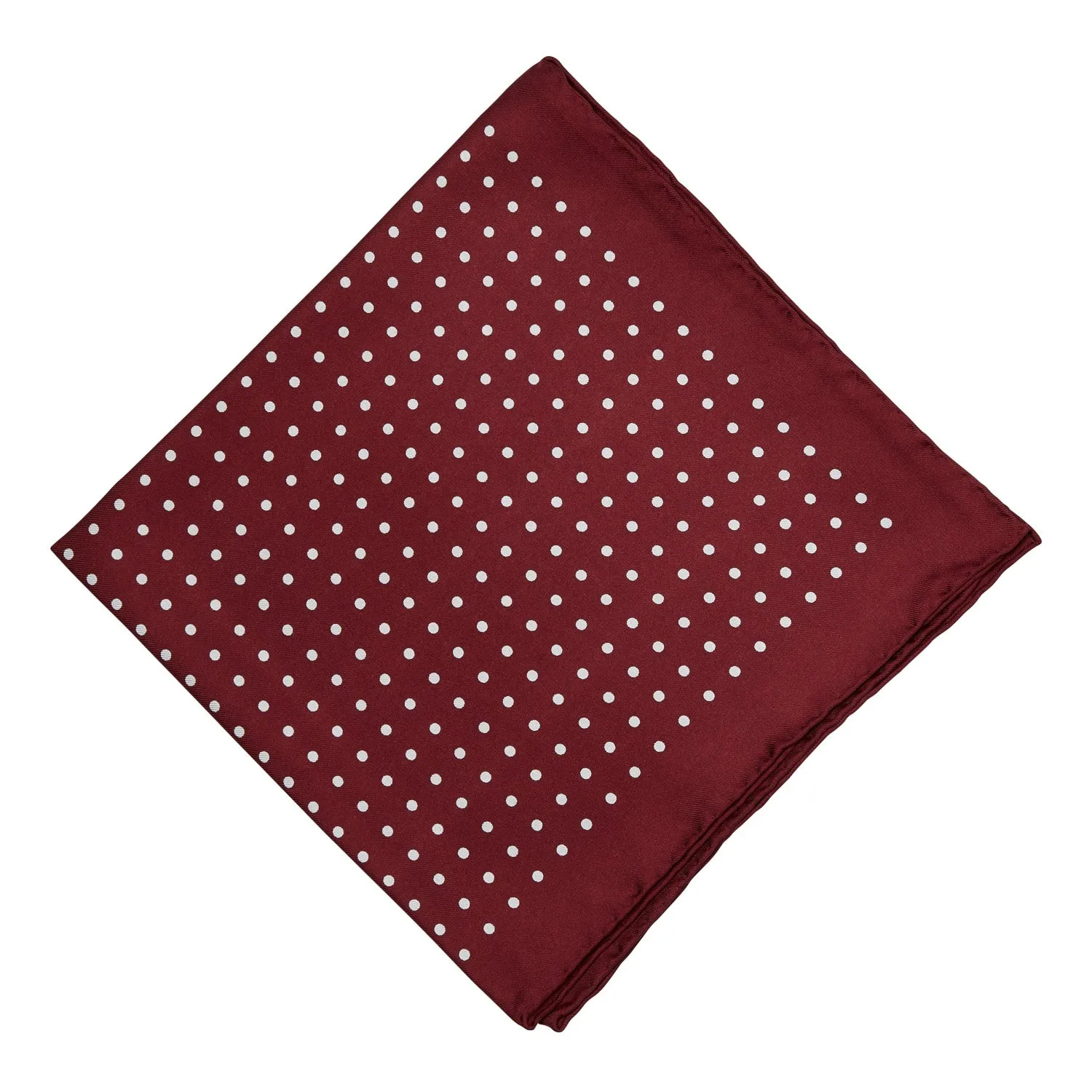 Sovereign Grade 100% Silk Burgundy London Dot Pocket Square