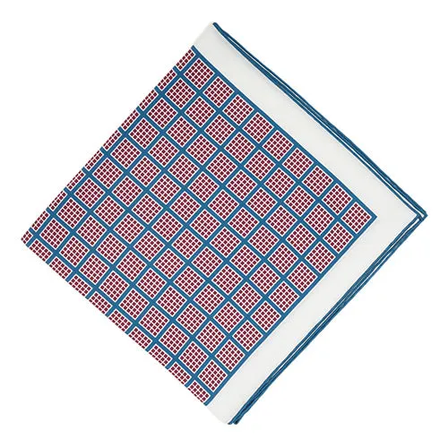 Sovereign Grade White/Sky Blue Quadrant Pocket Square