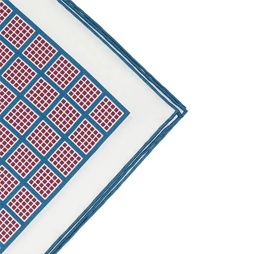 Sovereign Grade White/Sky Blue Quadrant Pocket Square