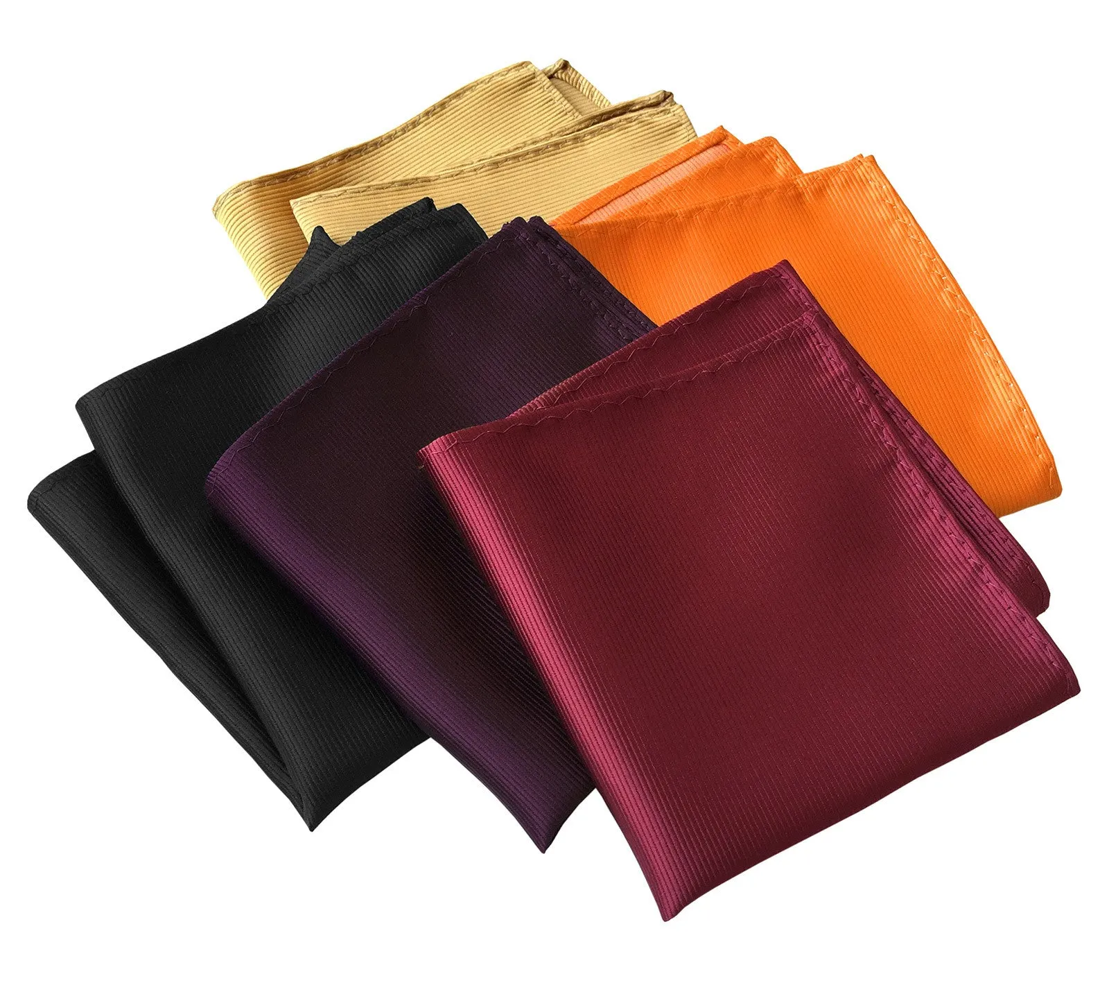 Spiced Wine Pocket Square. Solid Purple Fine-Stripe, No Print