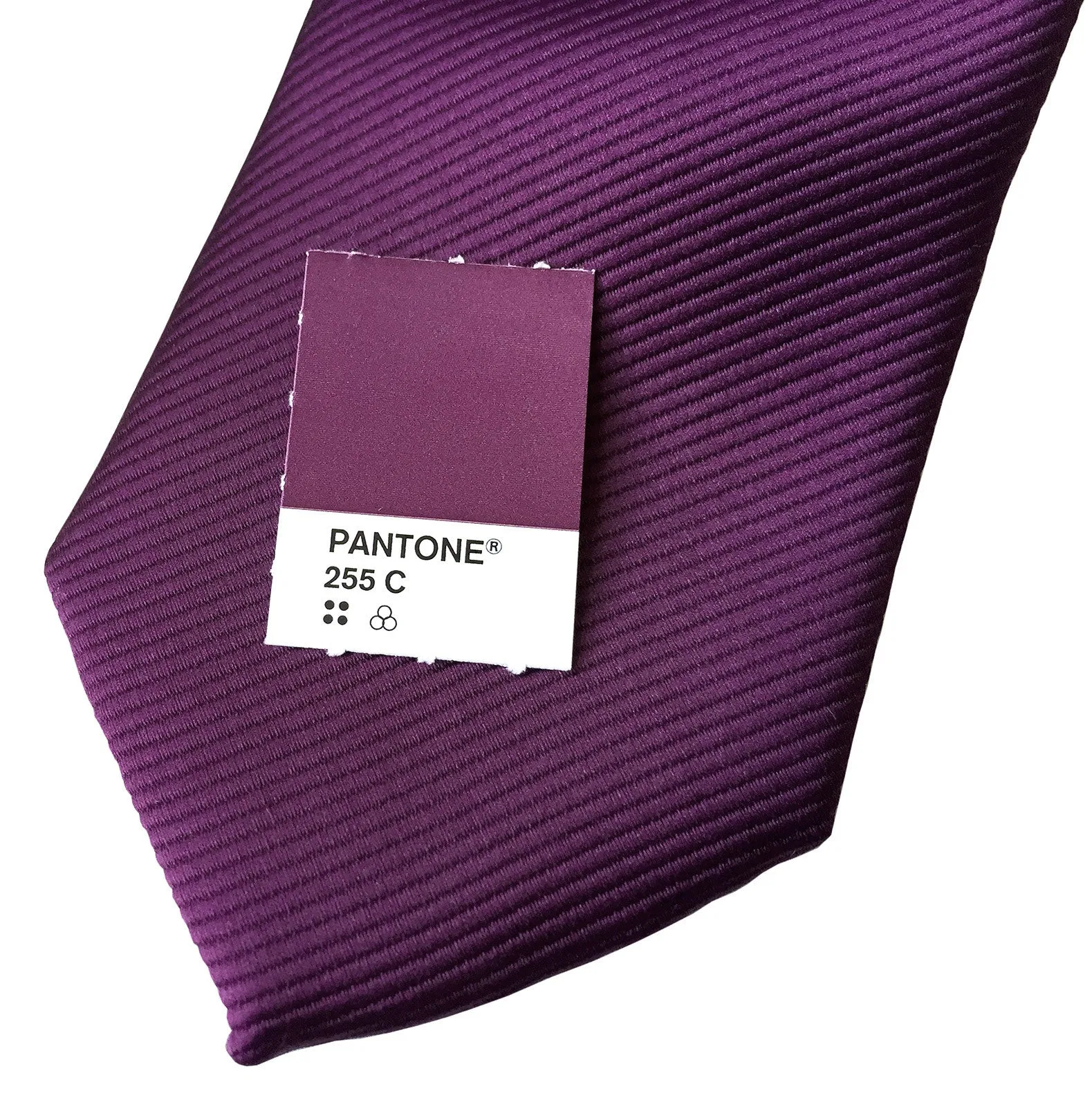 Spiced Wine Pocket Square. Solid Purple Fine-Stripe, No Print