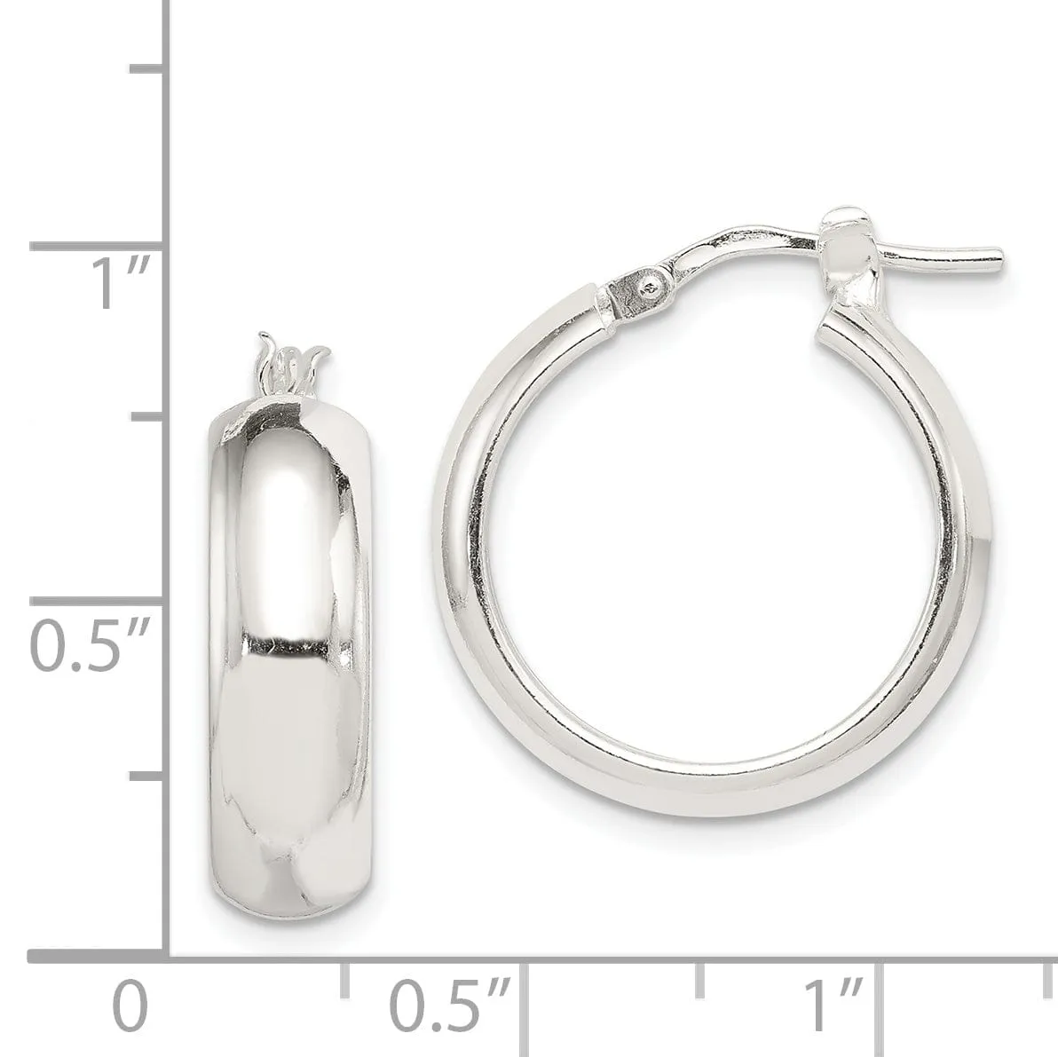 Sterling Silver 6.00MM Hoop Earrings